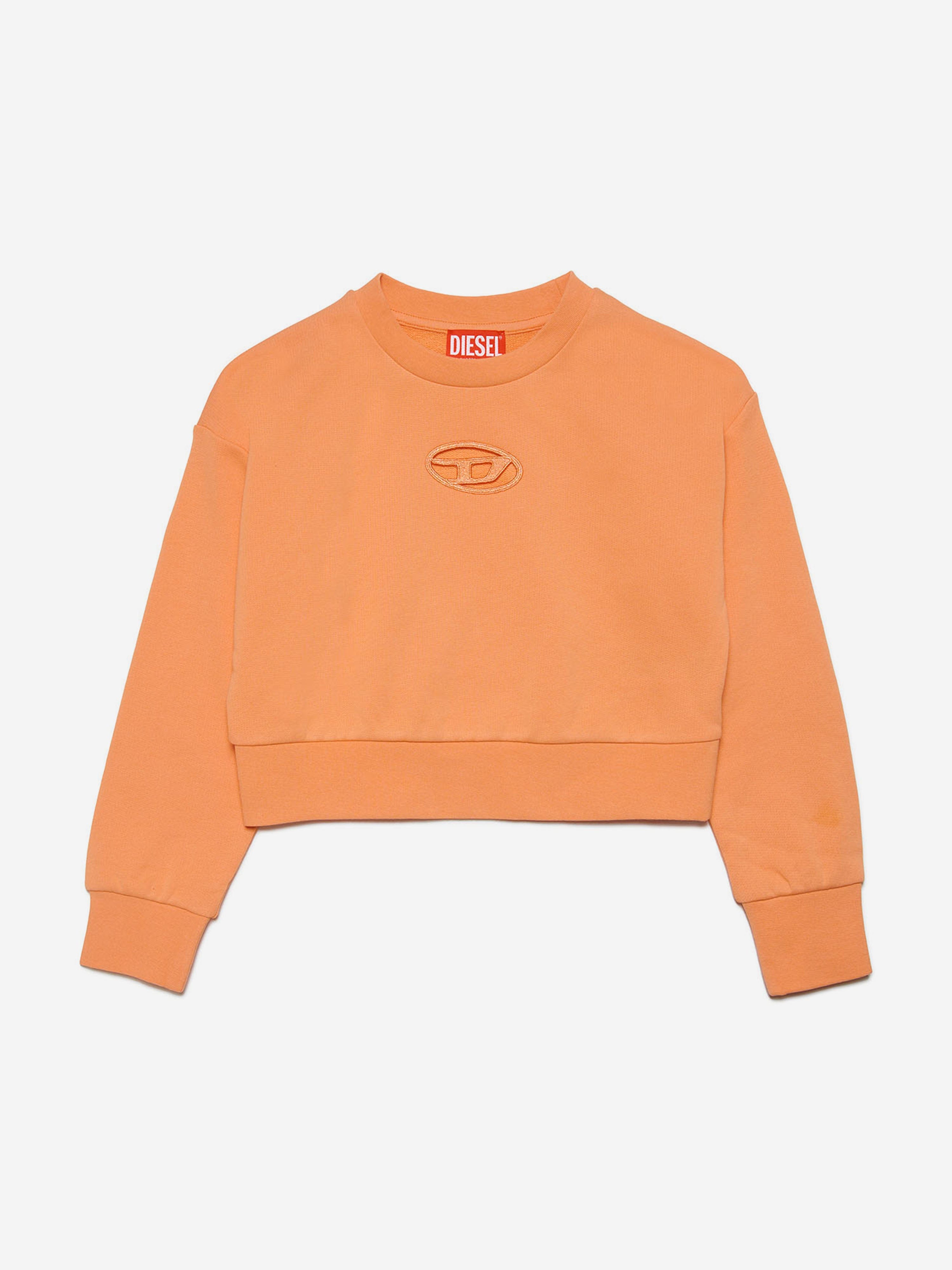 Diesel Girls Logo Sweatshirt in Orange