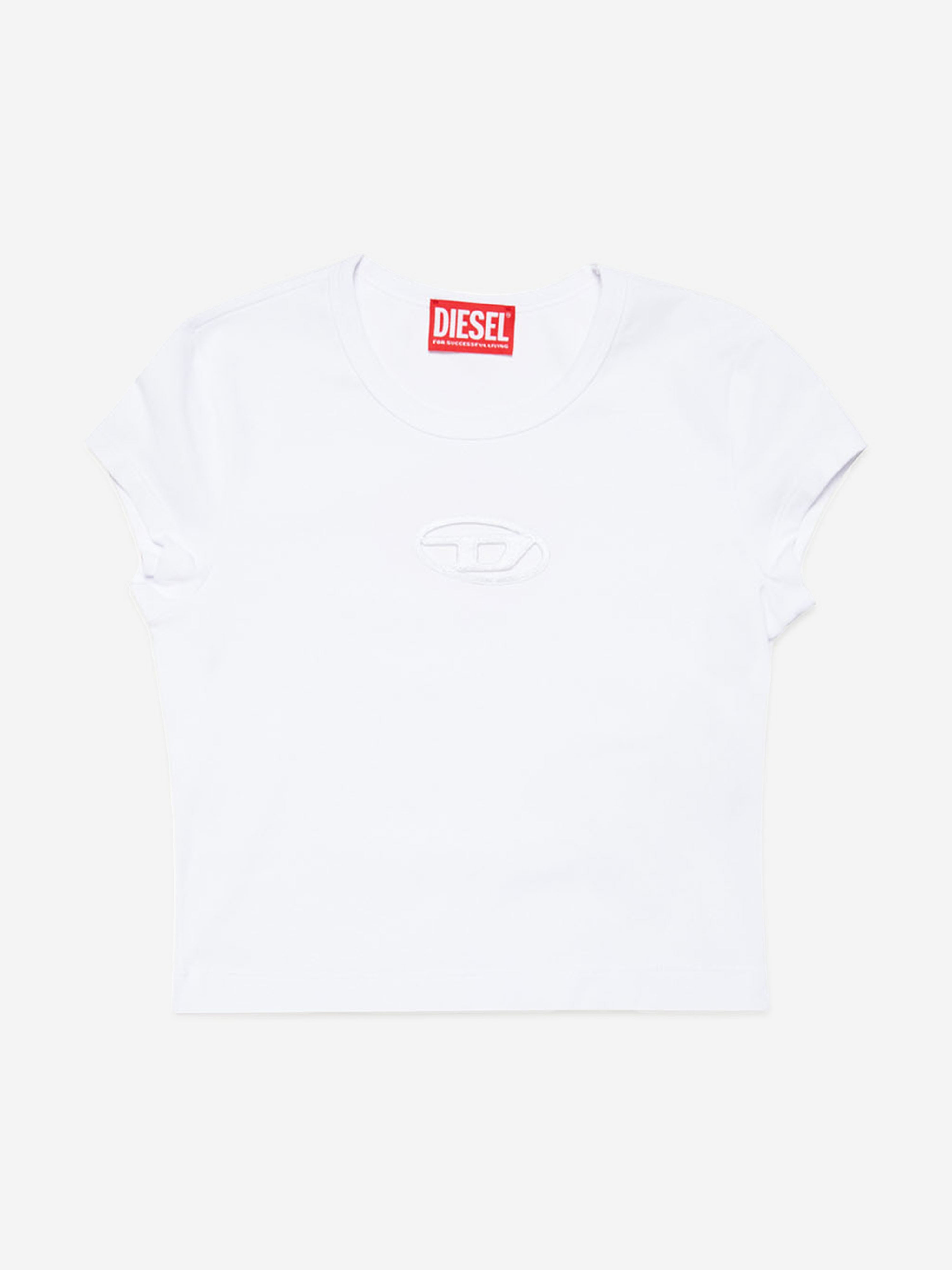 Diesel Girls Logo T-Shirt in White