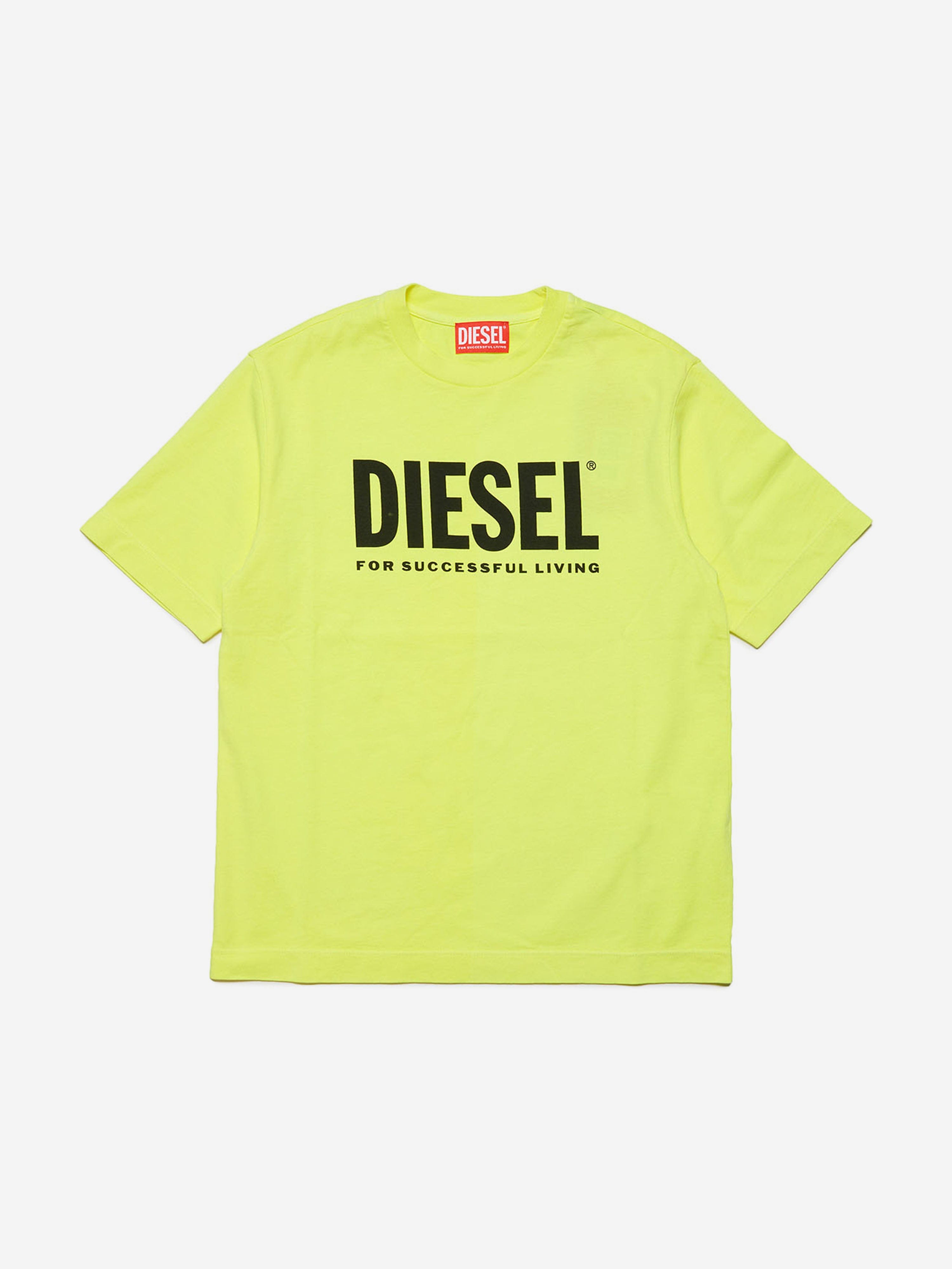 Diesel Kids Logo T-Shirt in Yellow