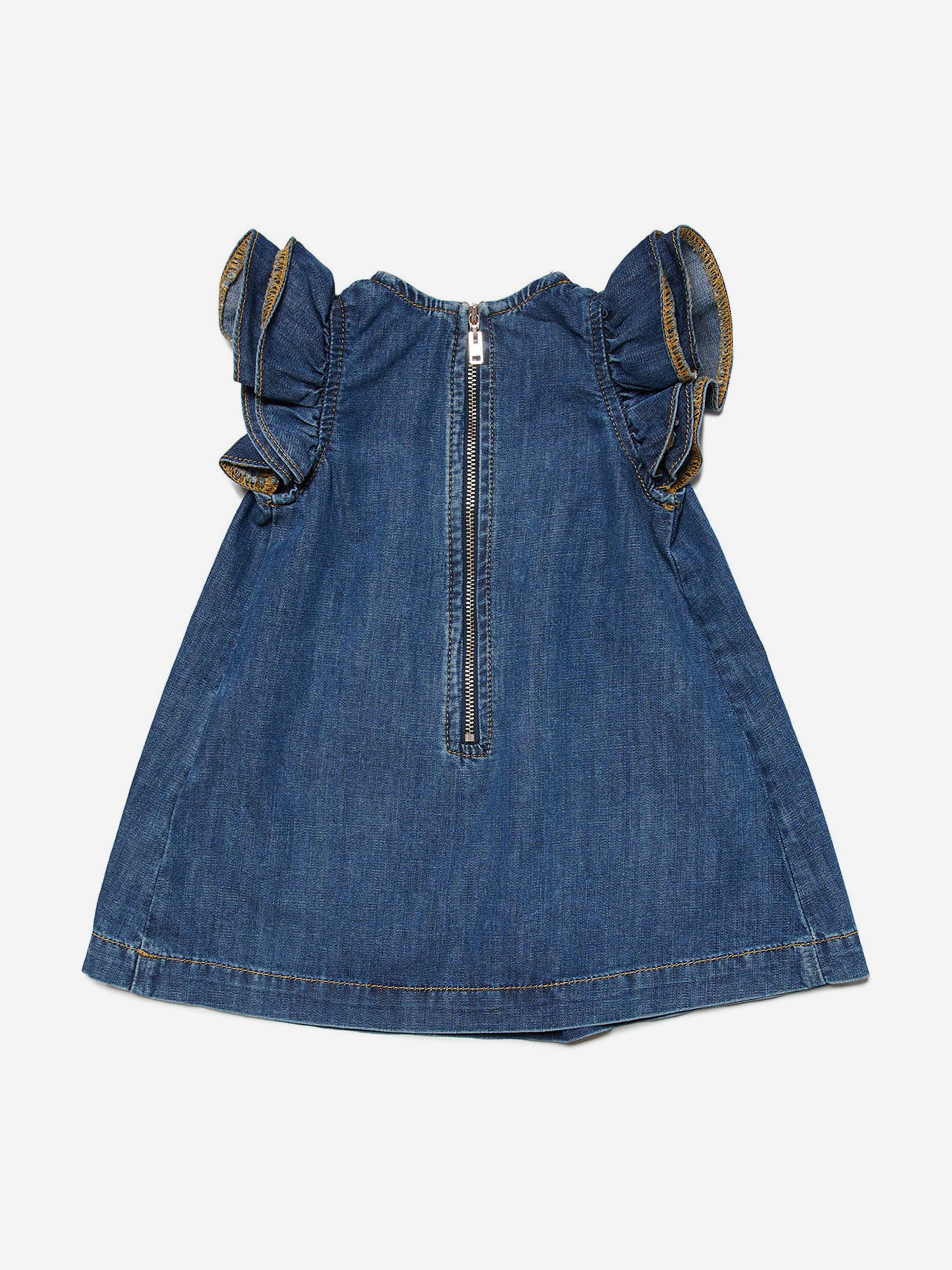 Diesel Baby Girls Denim Smock Dress in Blue