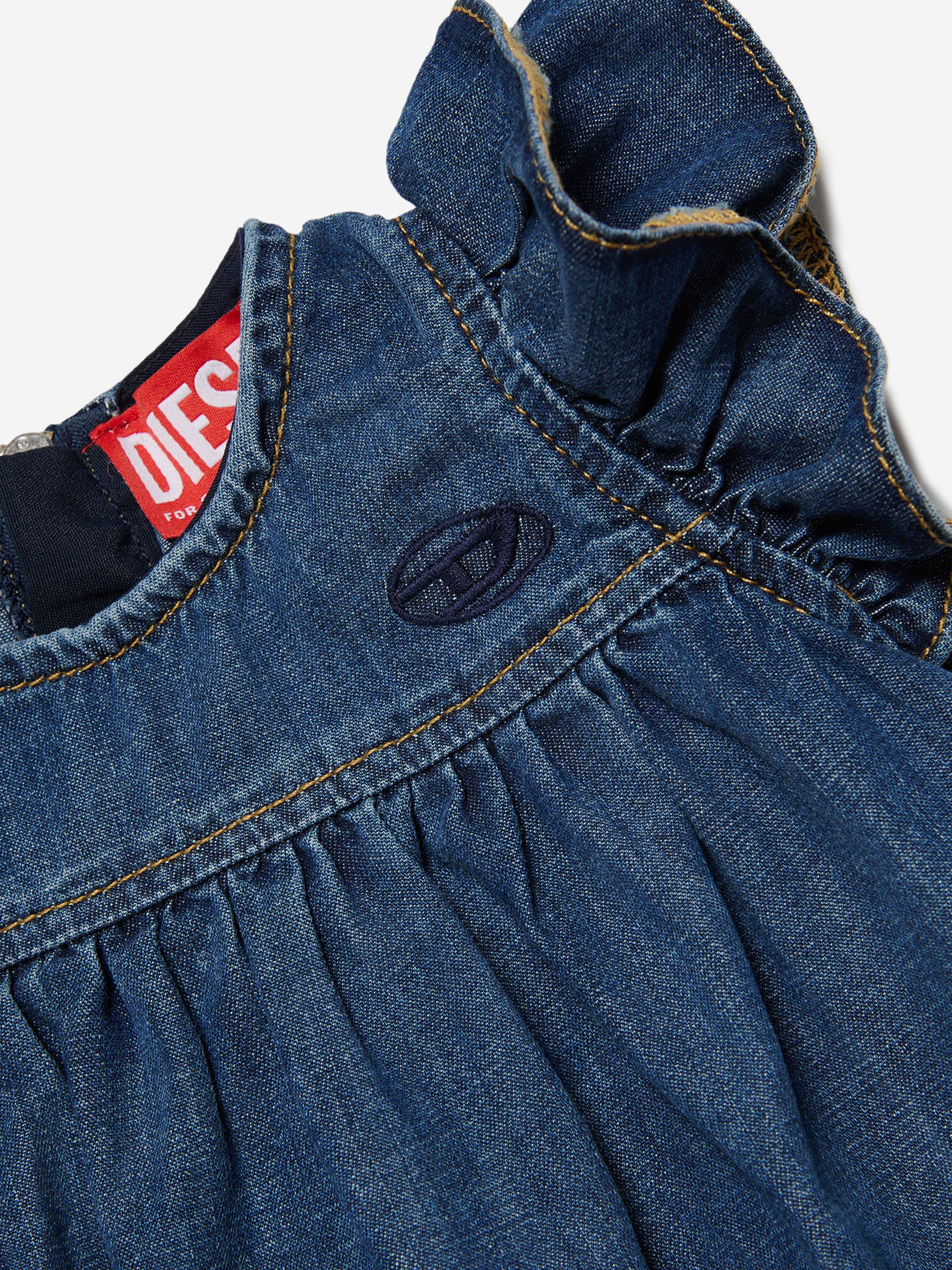 Diesel Baby Girls Denim Smock Dress in Blue