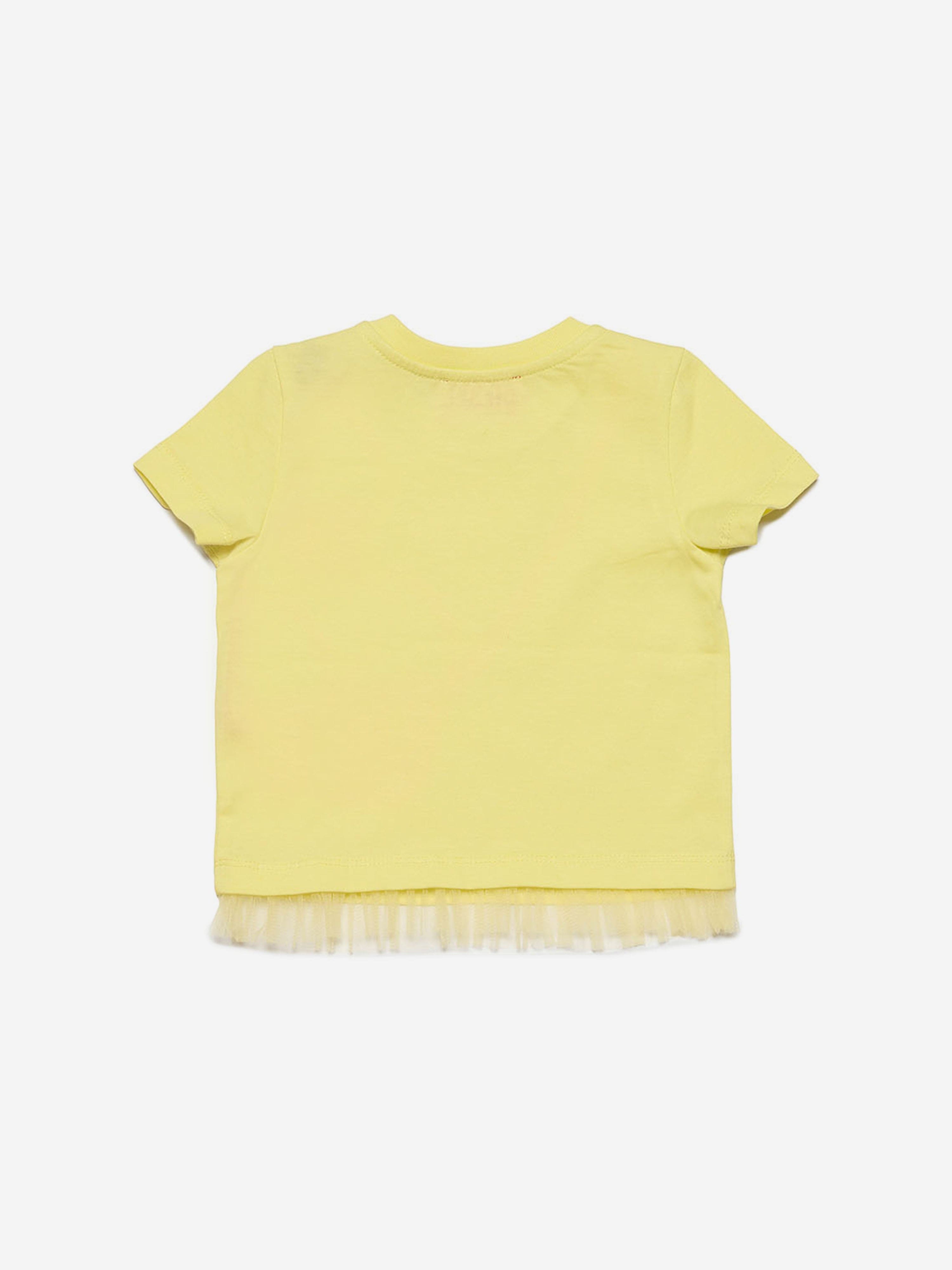 Diesel Baby Girls Bag Print T-Shirt in Yellow