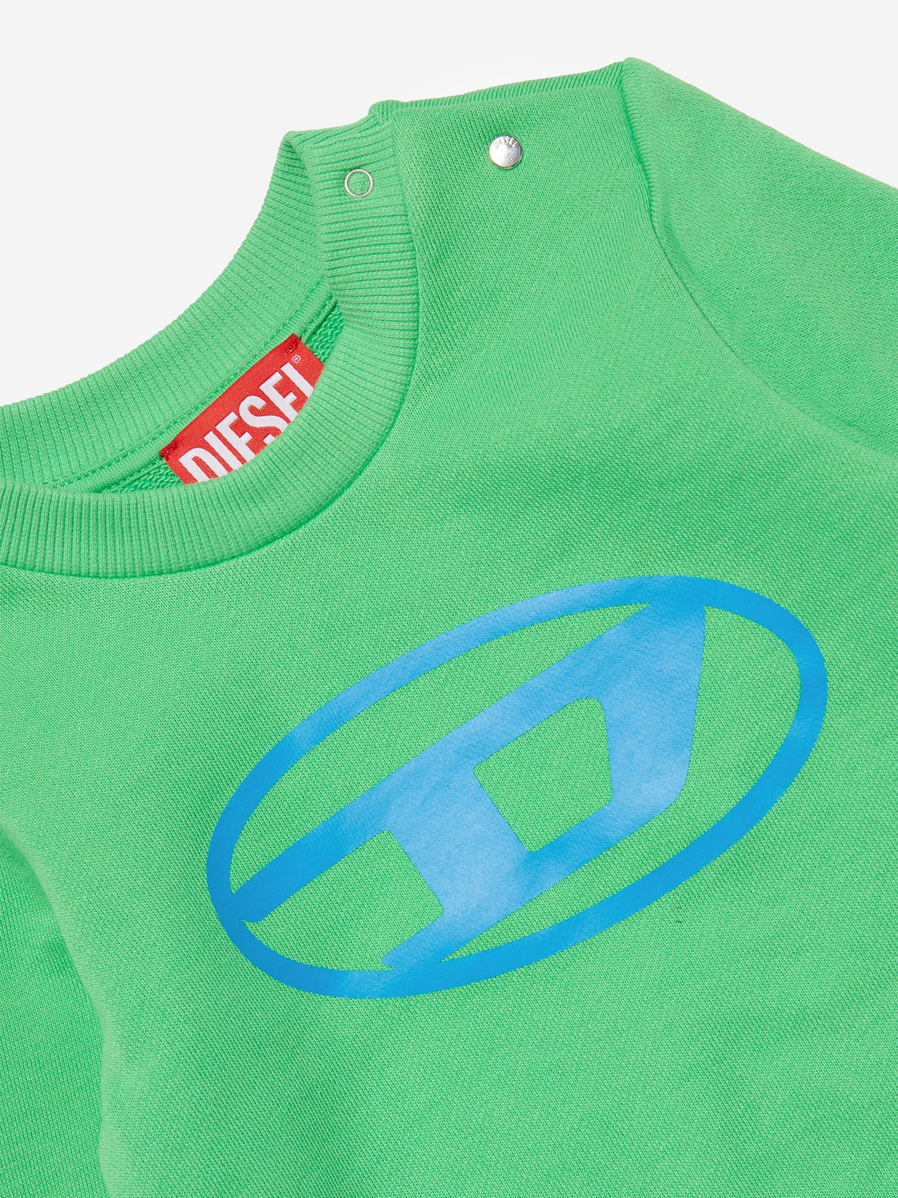 Diesel Baby Logo Print Sweatshirt in Green