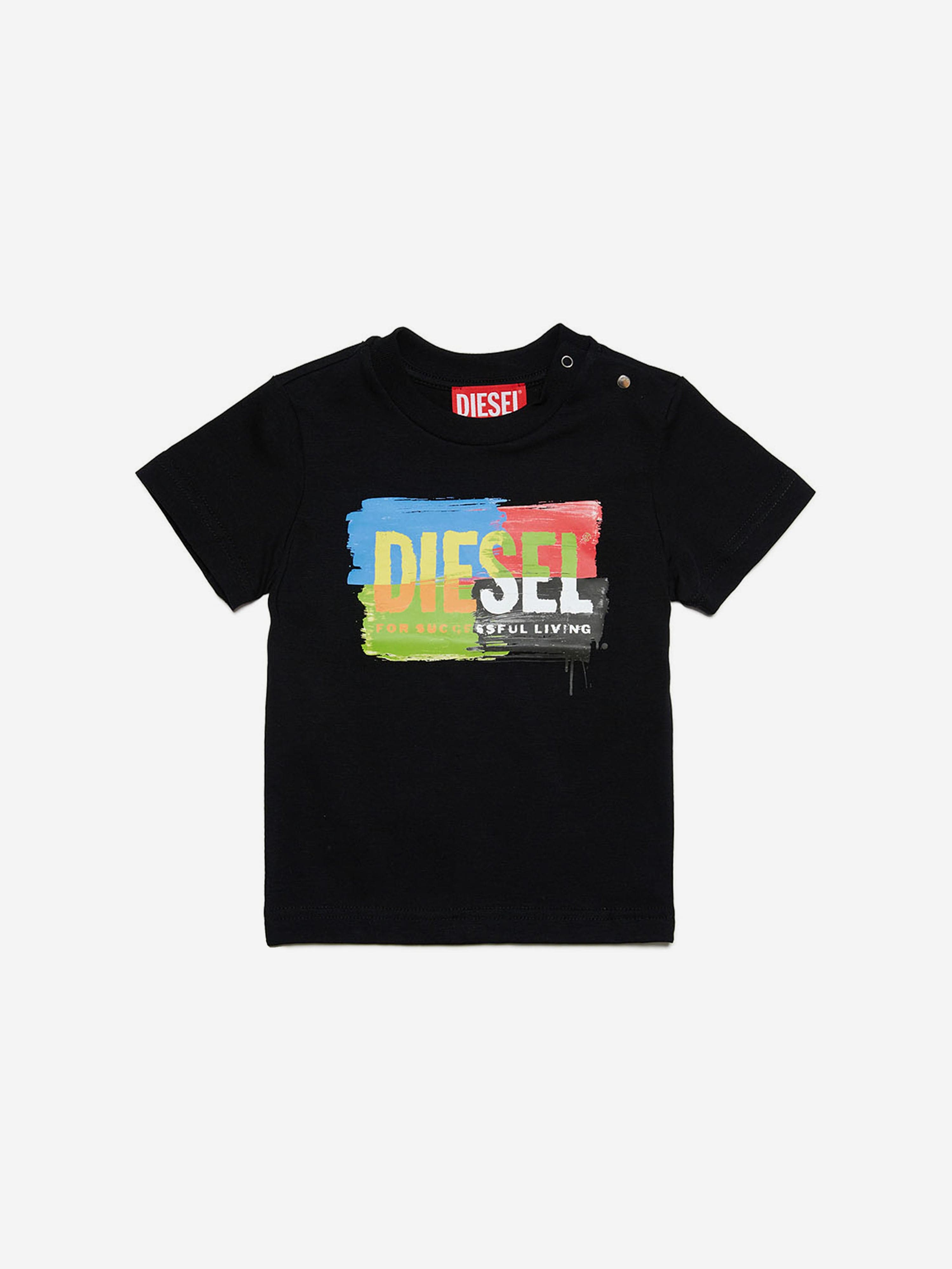 Diesel Baby Logo Print T-Shirt in Black