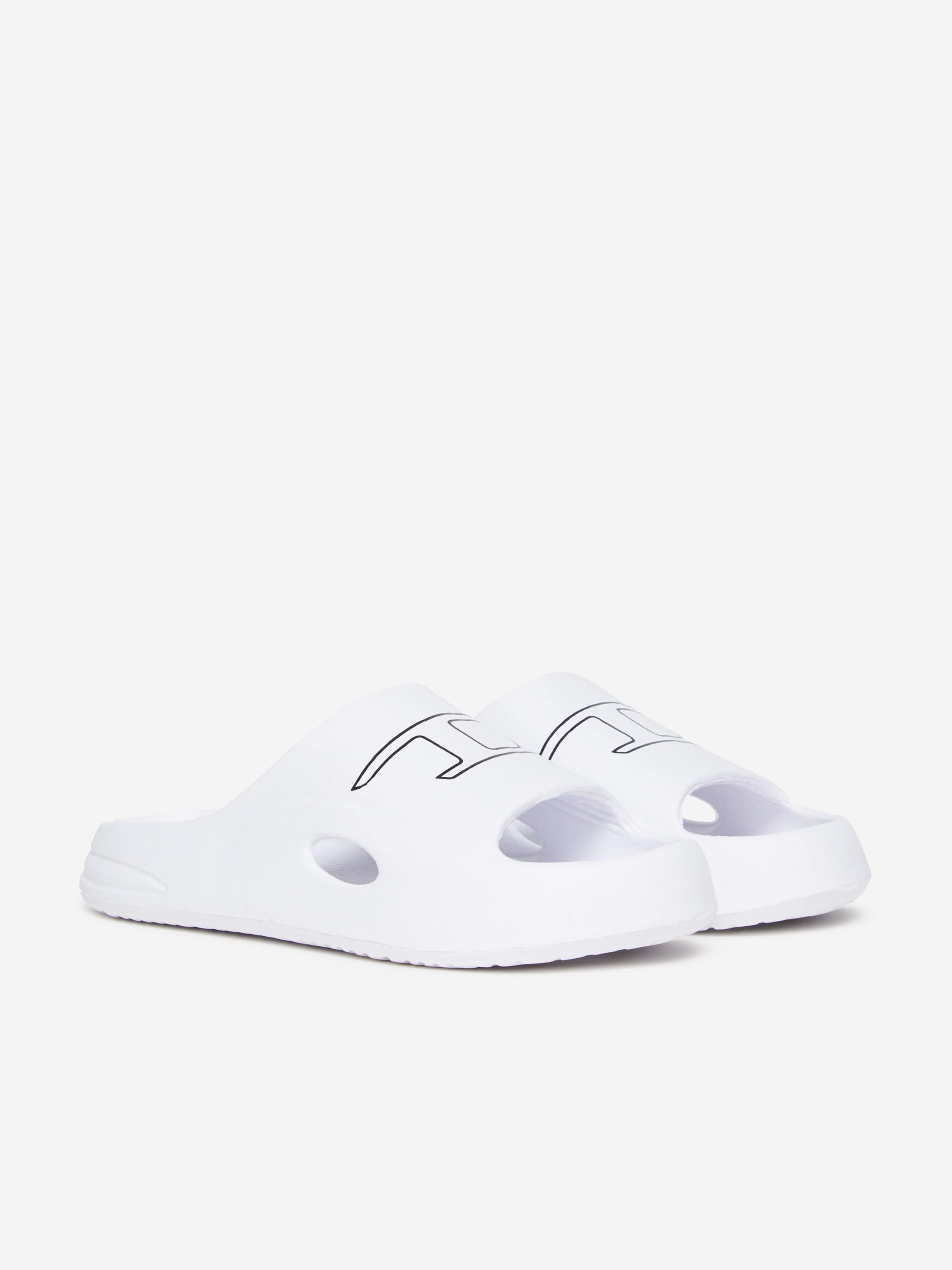 Diesel Kids Logo Sliders in White