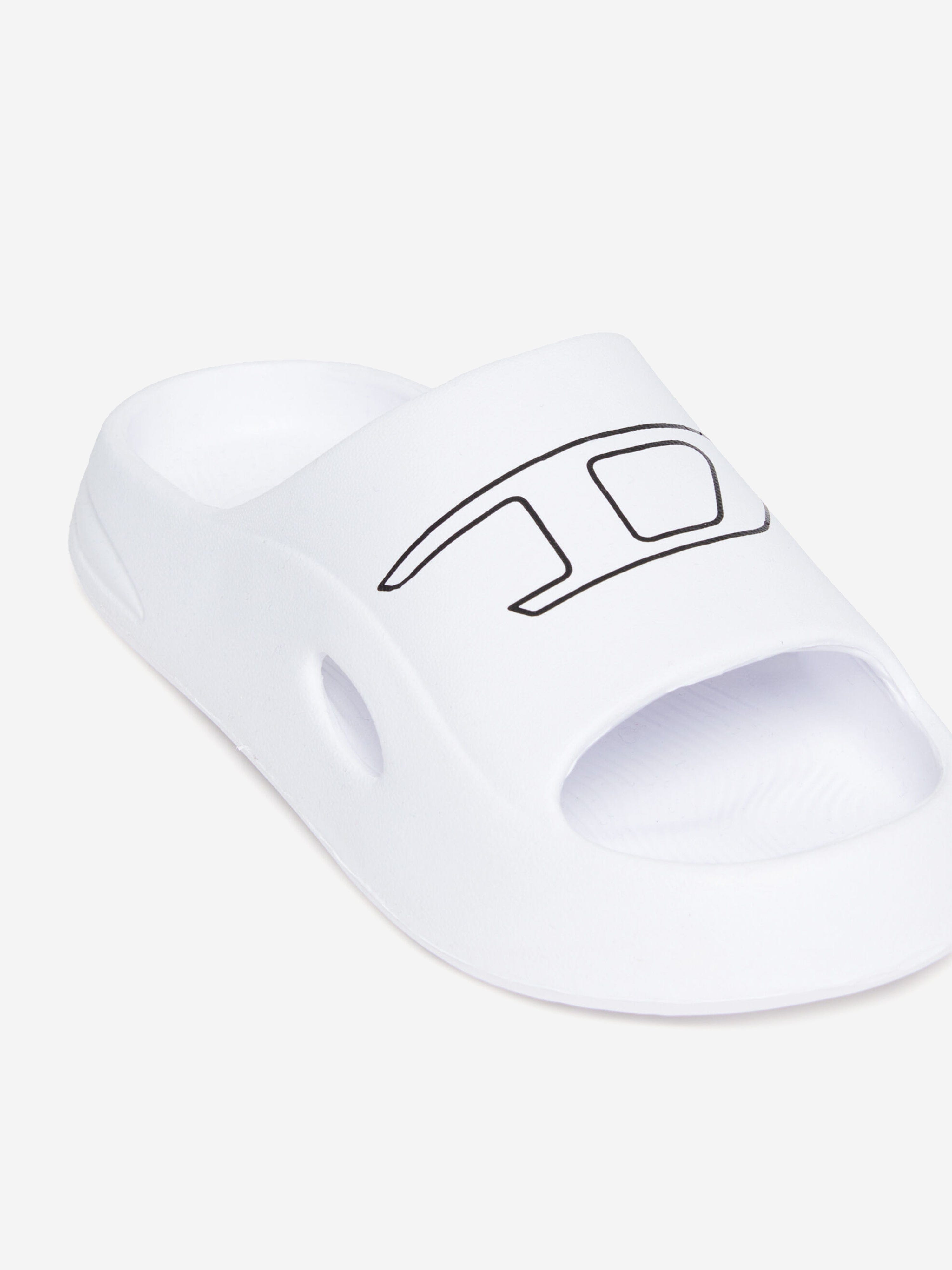 Diesel Kids Logo Sliders in White