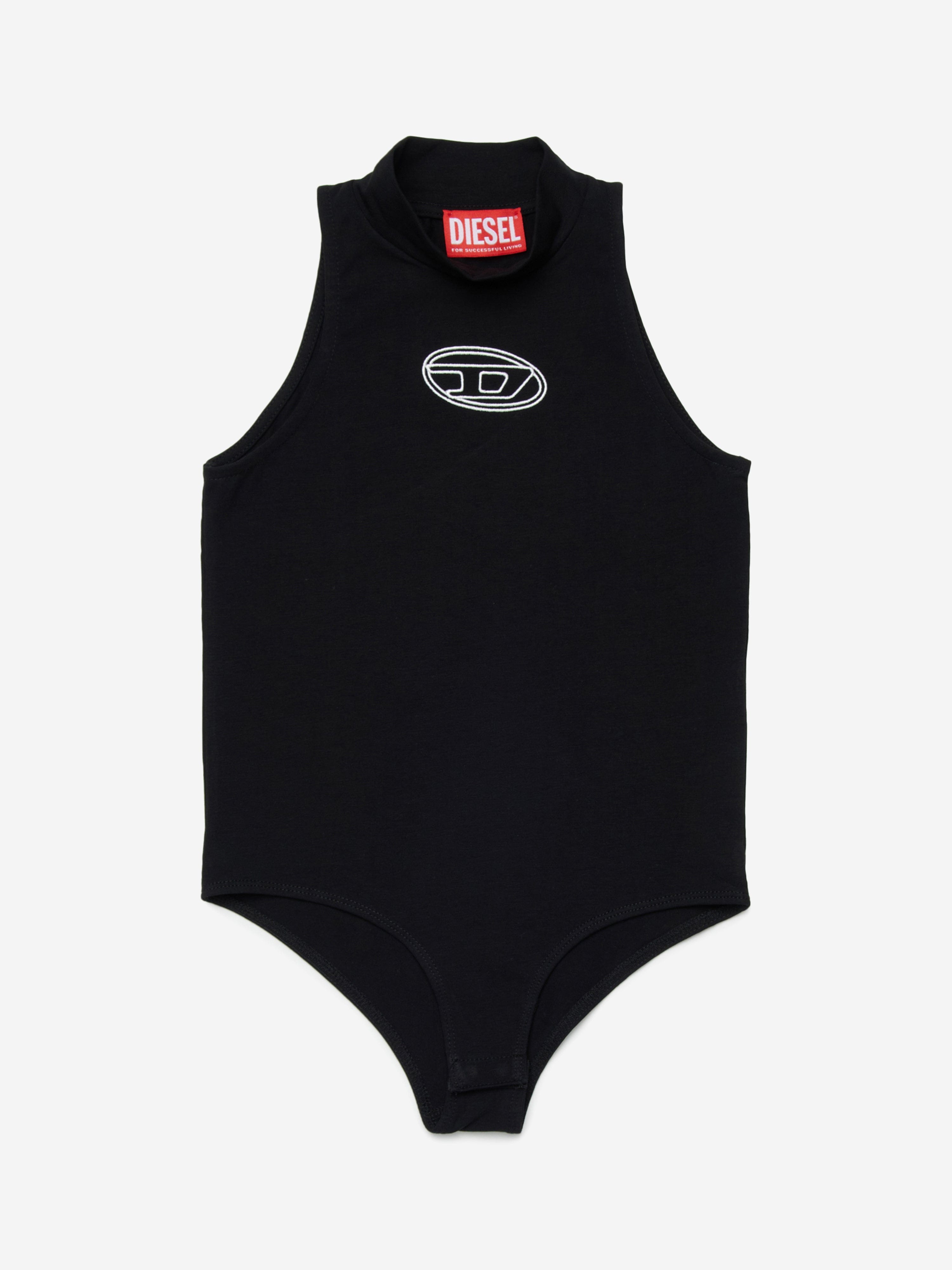 Diesel Girls Oval D Logo Bodysuit in Black
