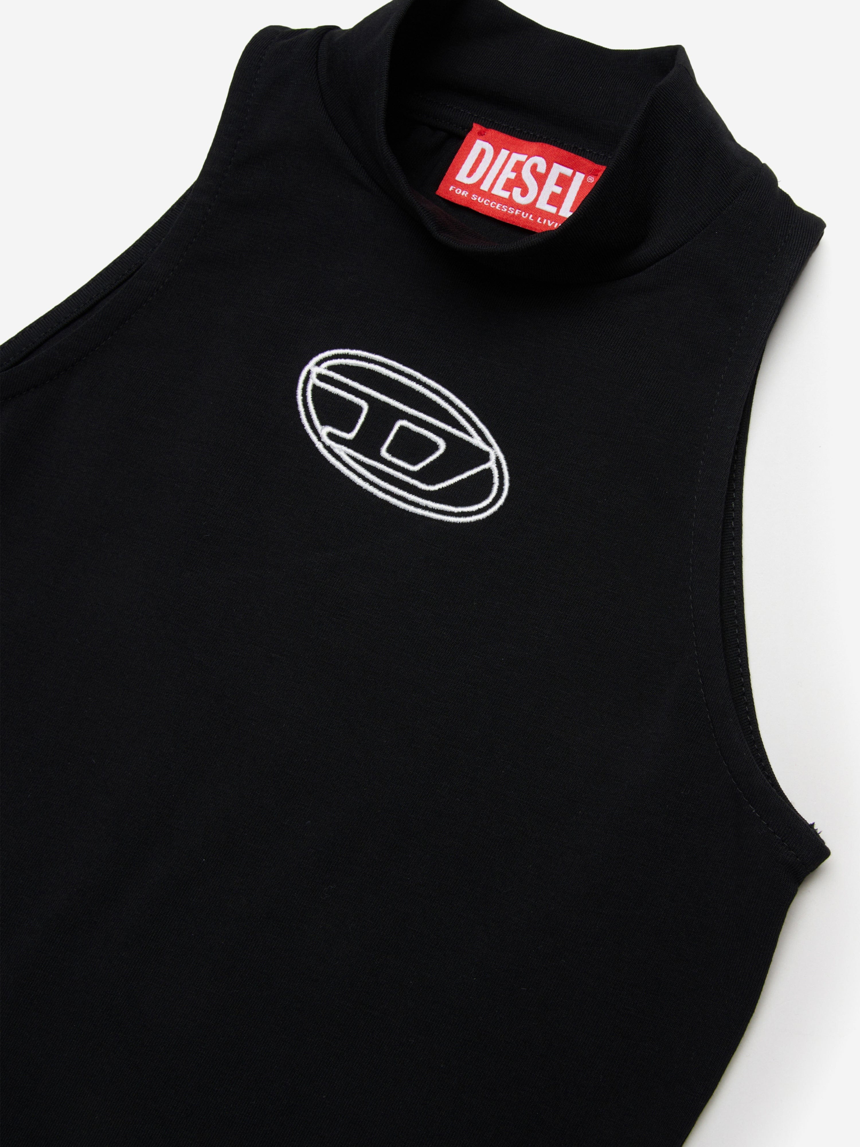 Diesel Girls Oval D Logo Bodysuit in Black