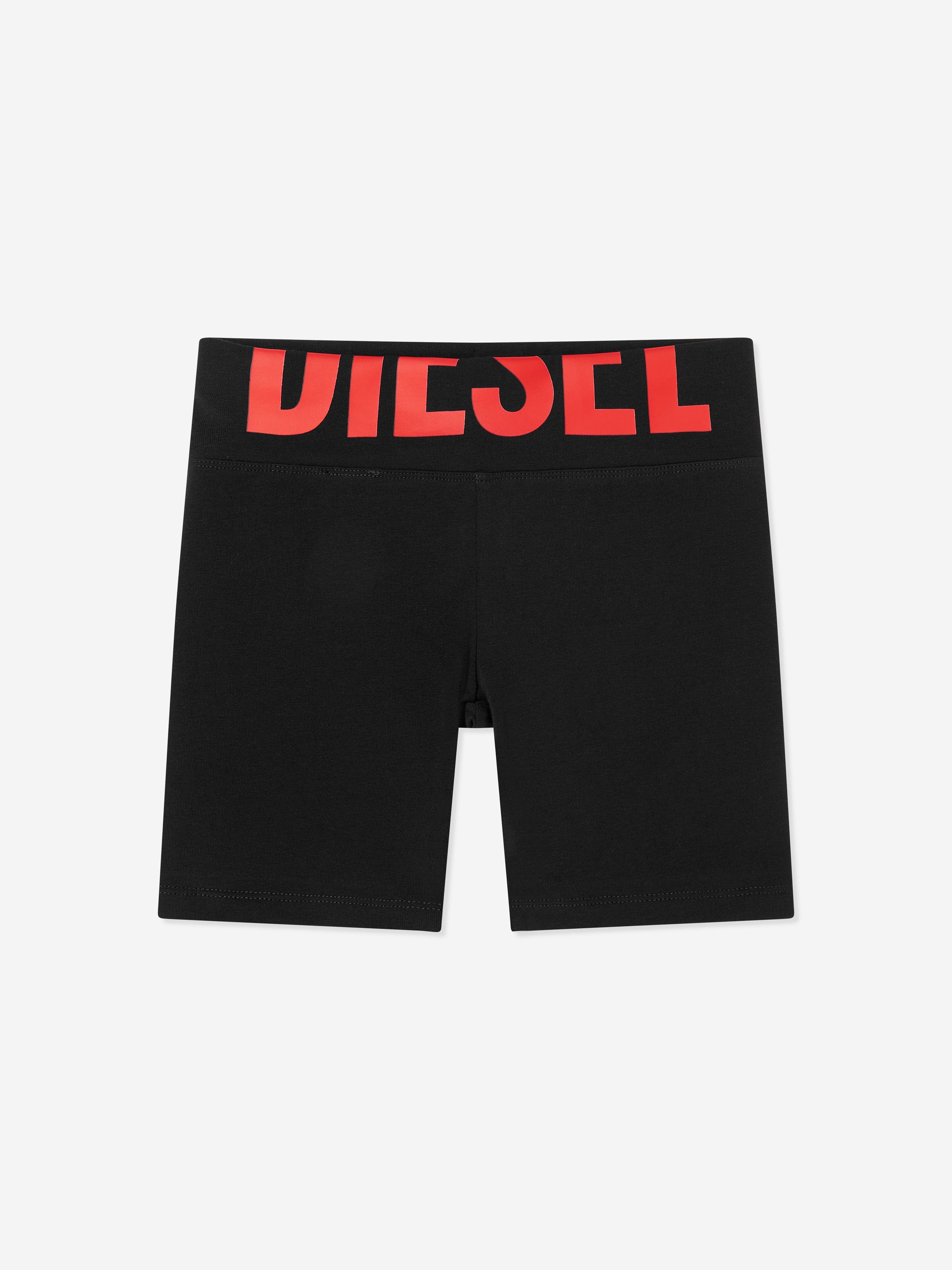 Diesel Girls Logo Print Shorts in Black