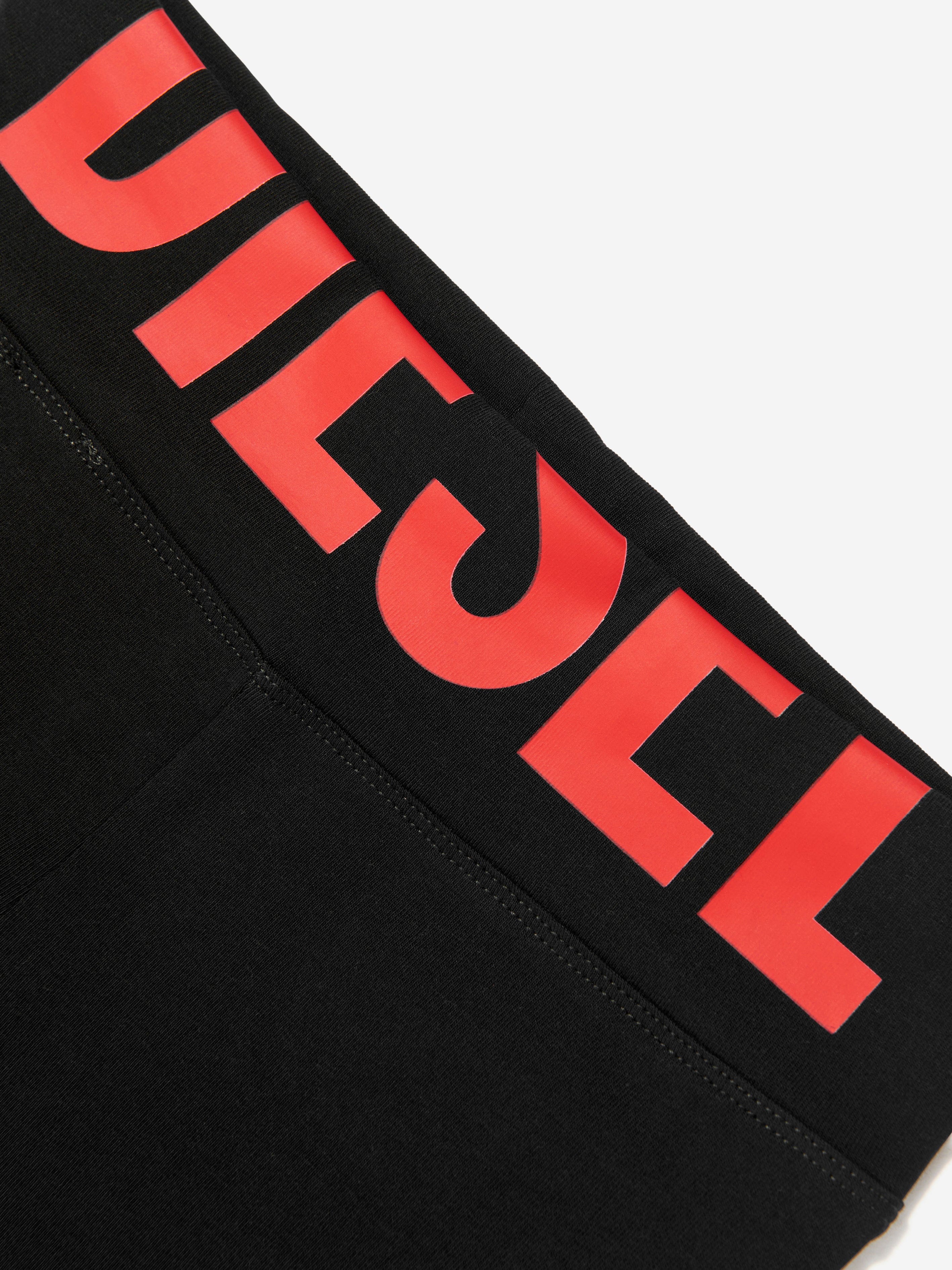 Diesel Girls Logo Print Shorts in Black