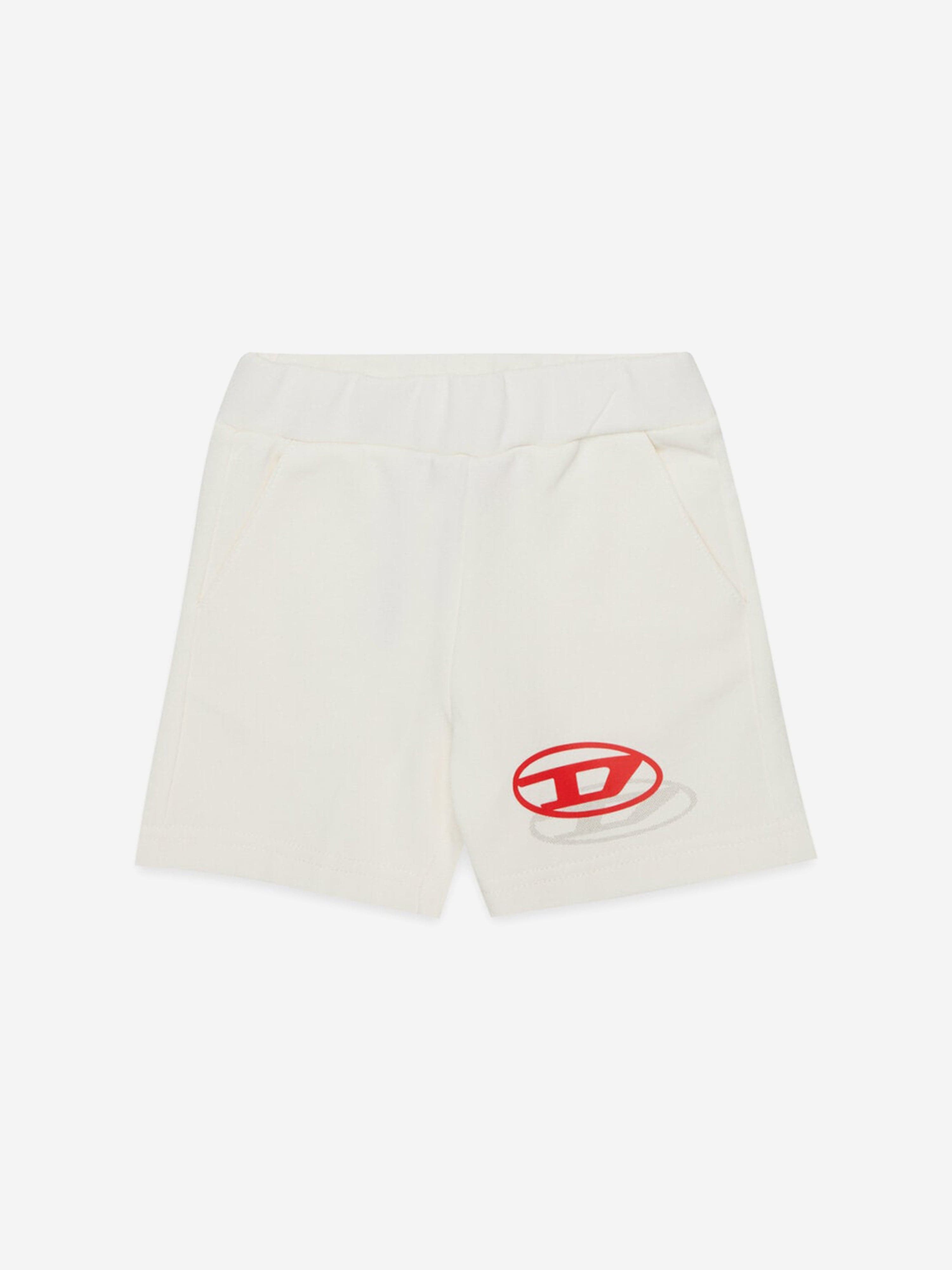 Diesel Baby Boys Logo Short Set in Ivory
