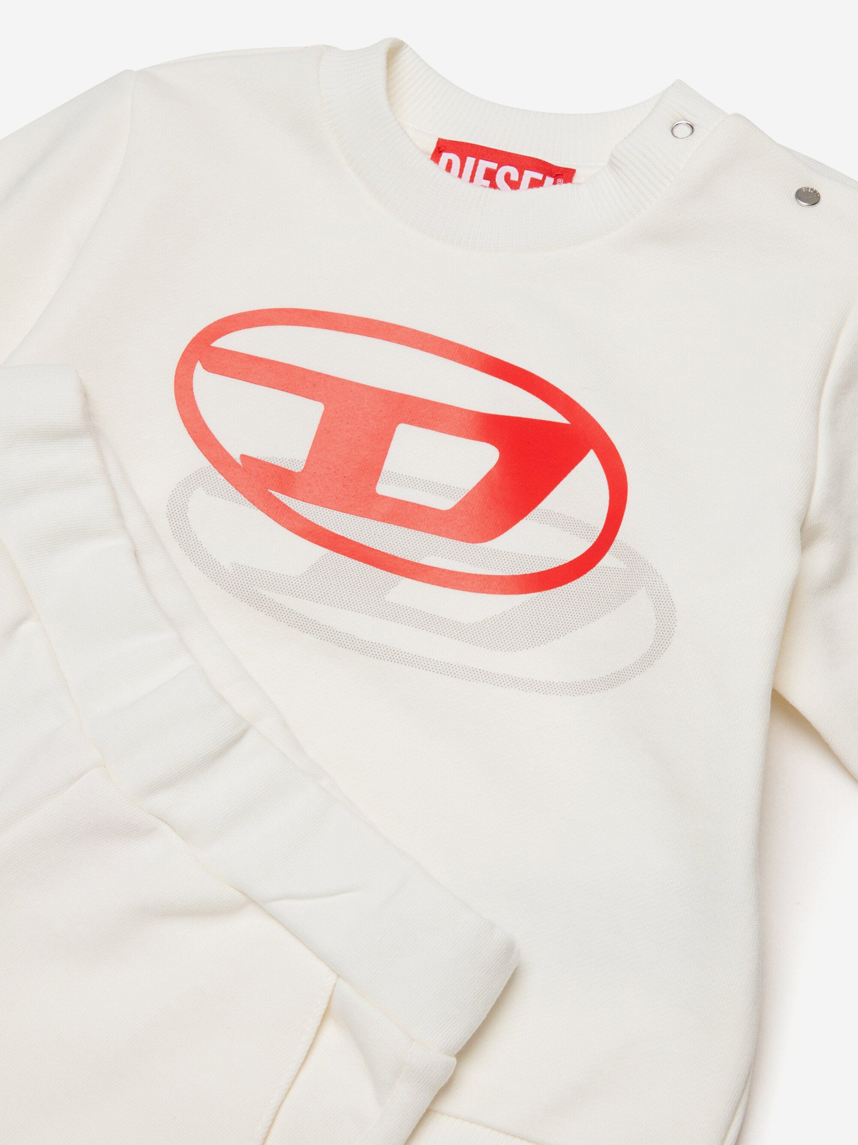 Diesel Baby Boys Logo Short Set in Ivory