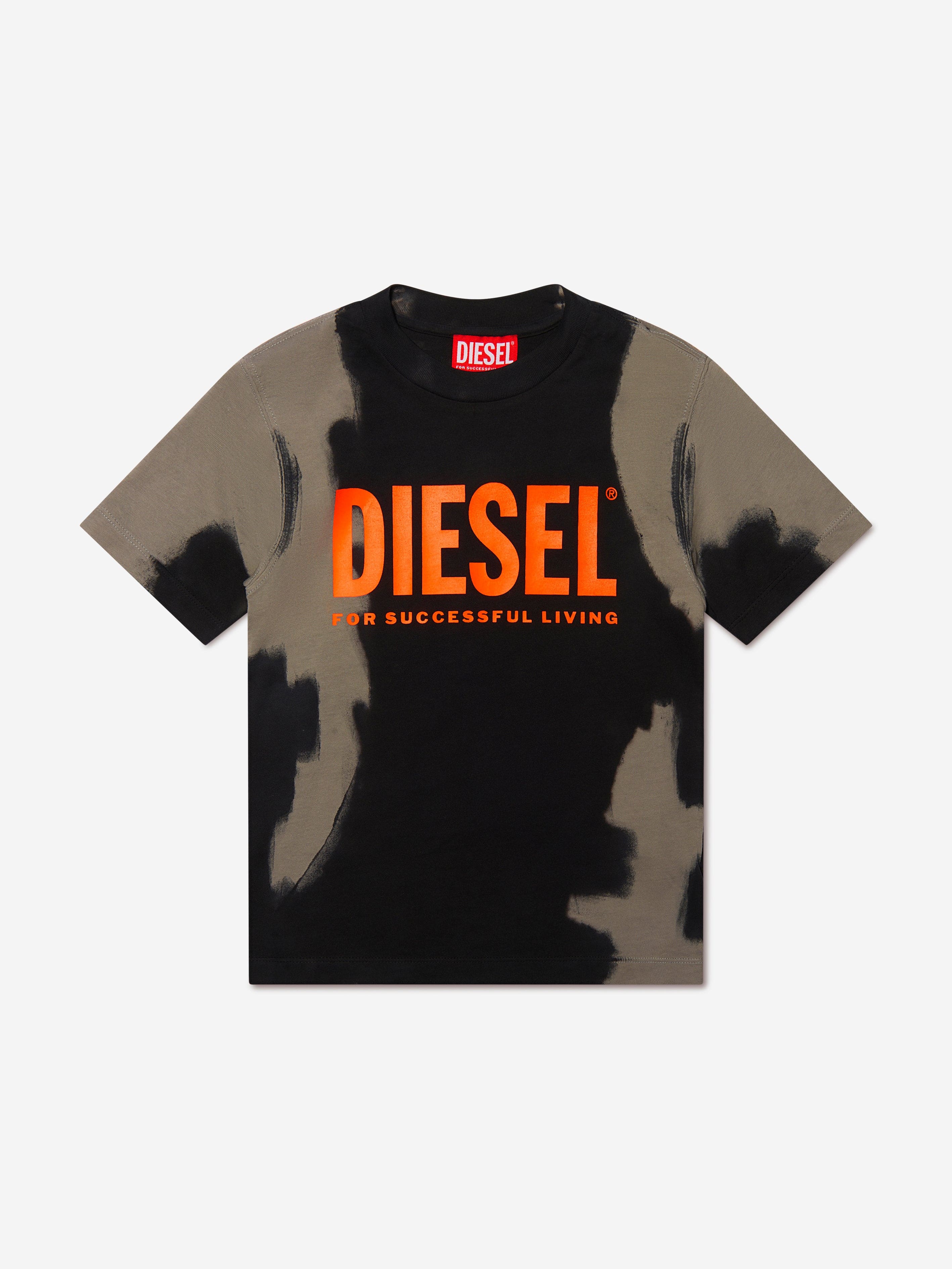 Diesel Kids Paint Effect Logo T-Shirt