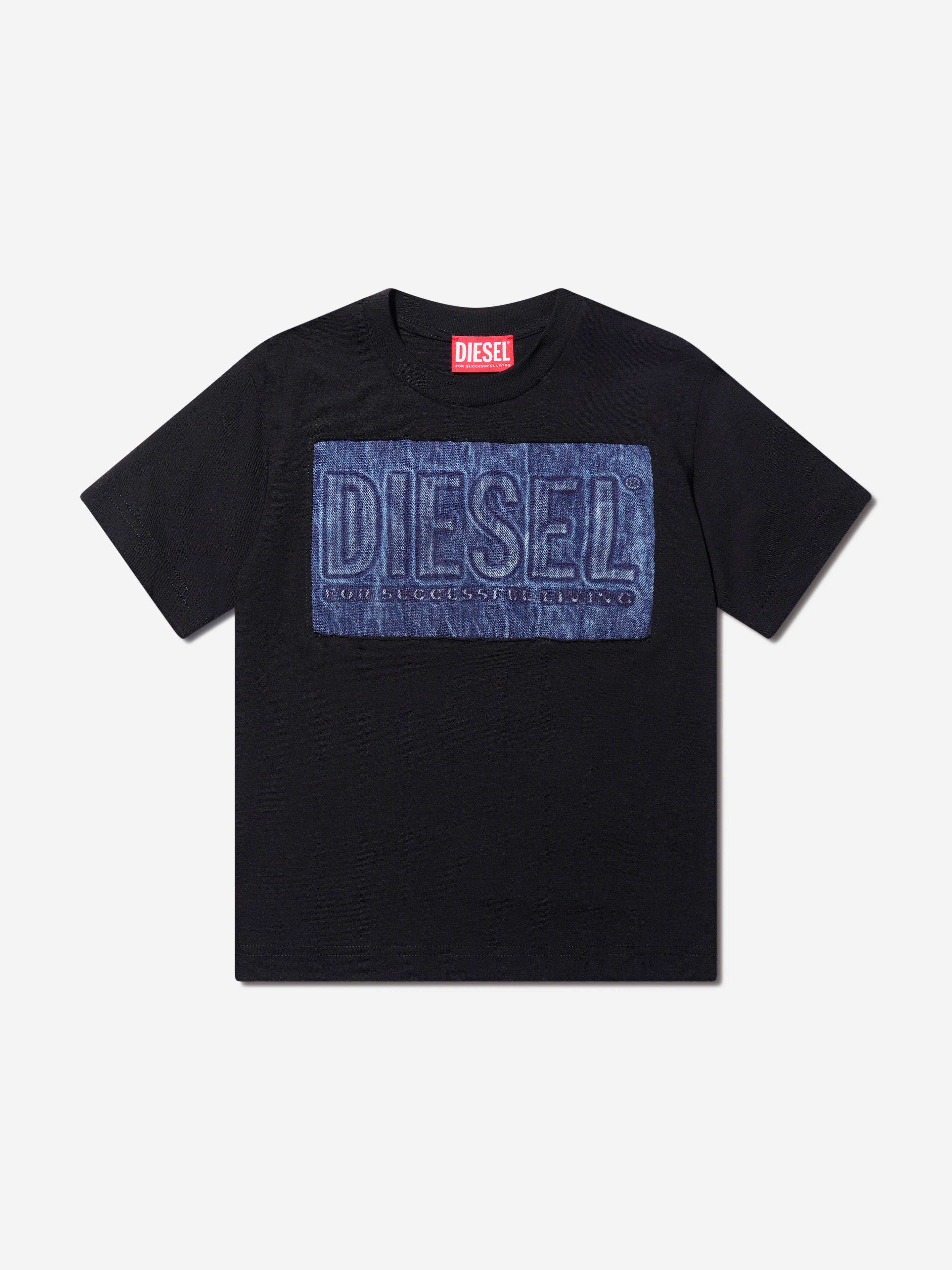 Diesel Boys Logo T-Shirt in Black