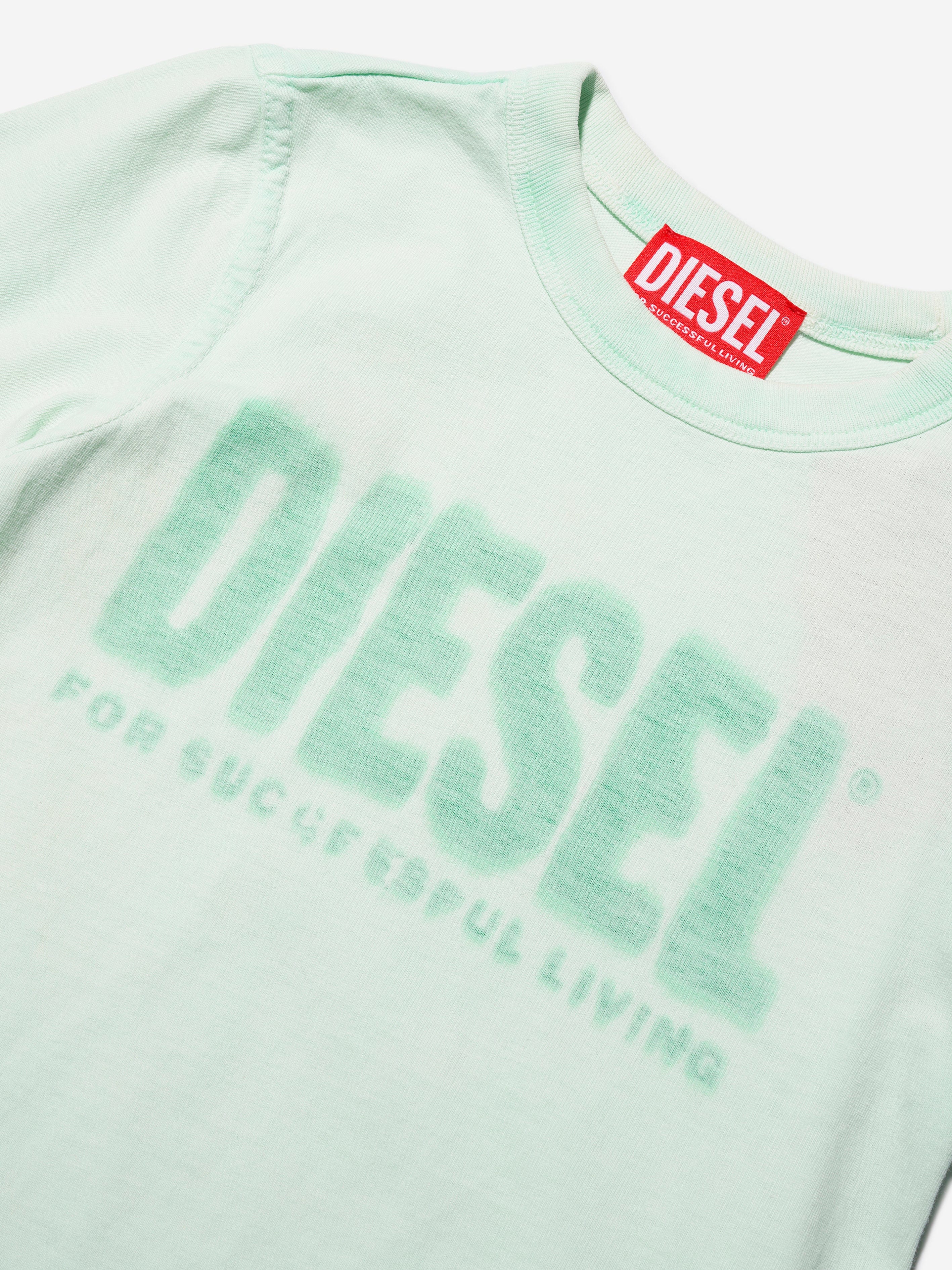 Diesel Boys Logo T-Shirt in Green