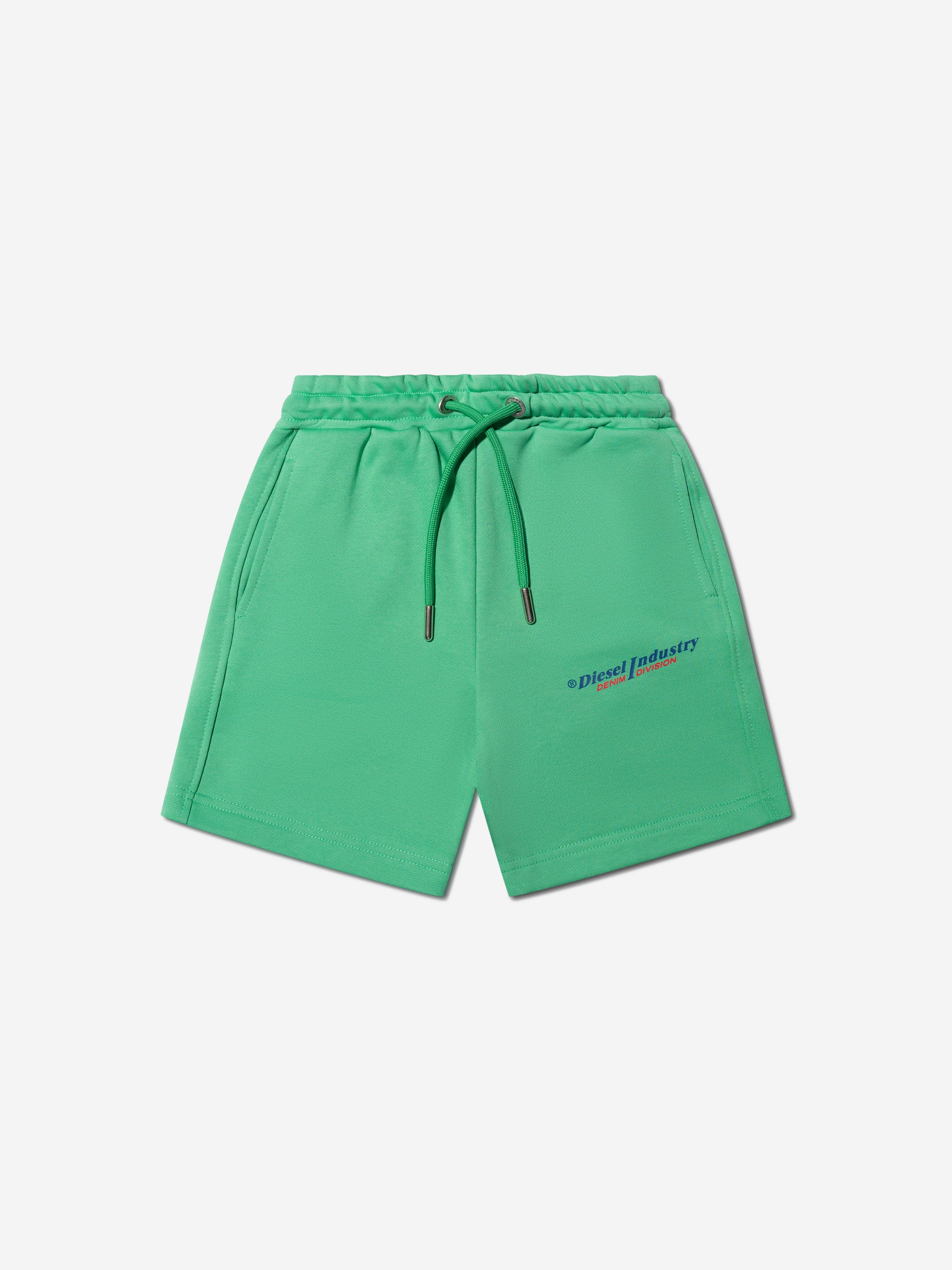 Diesel Boys Logo Jogger Shorts in Green