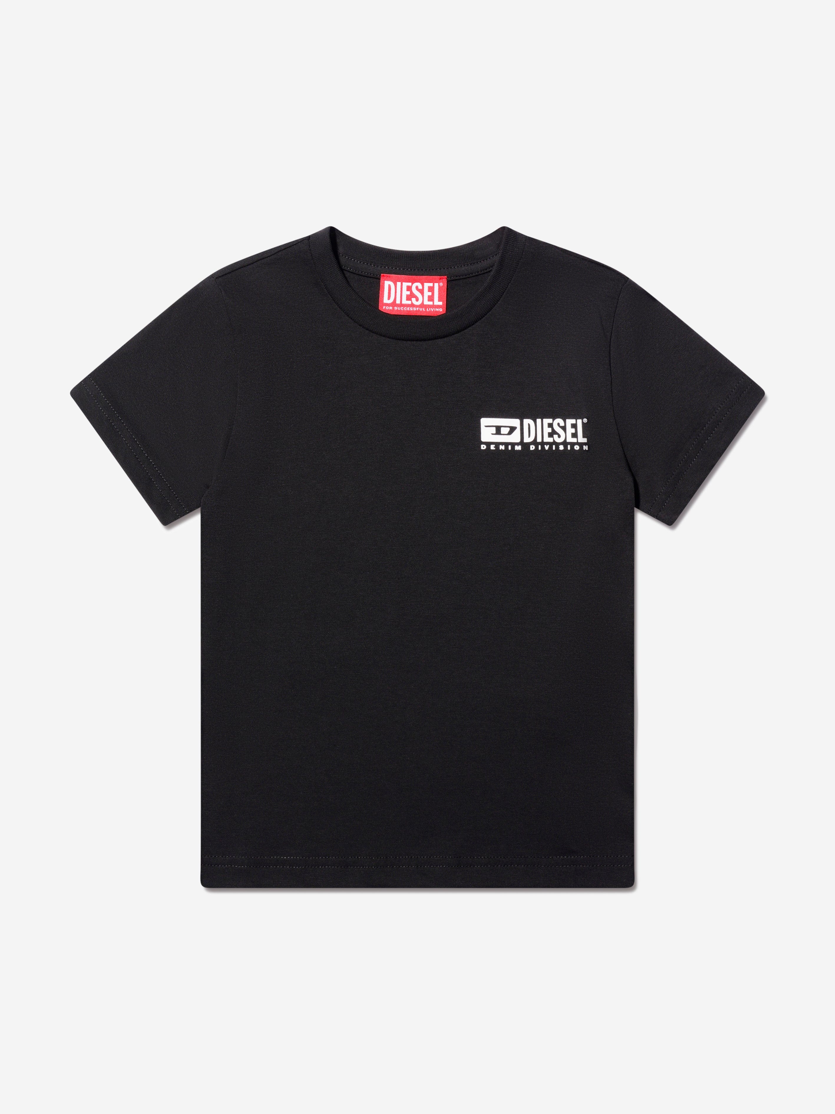 Diesel Boys Logo Print T-Shirt in Black