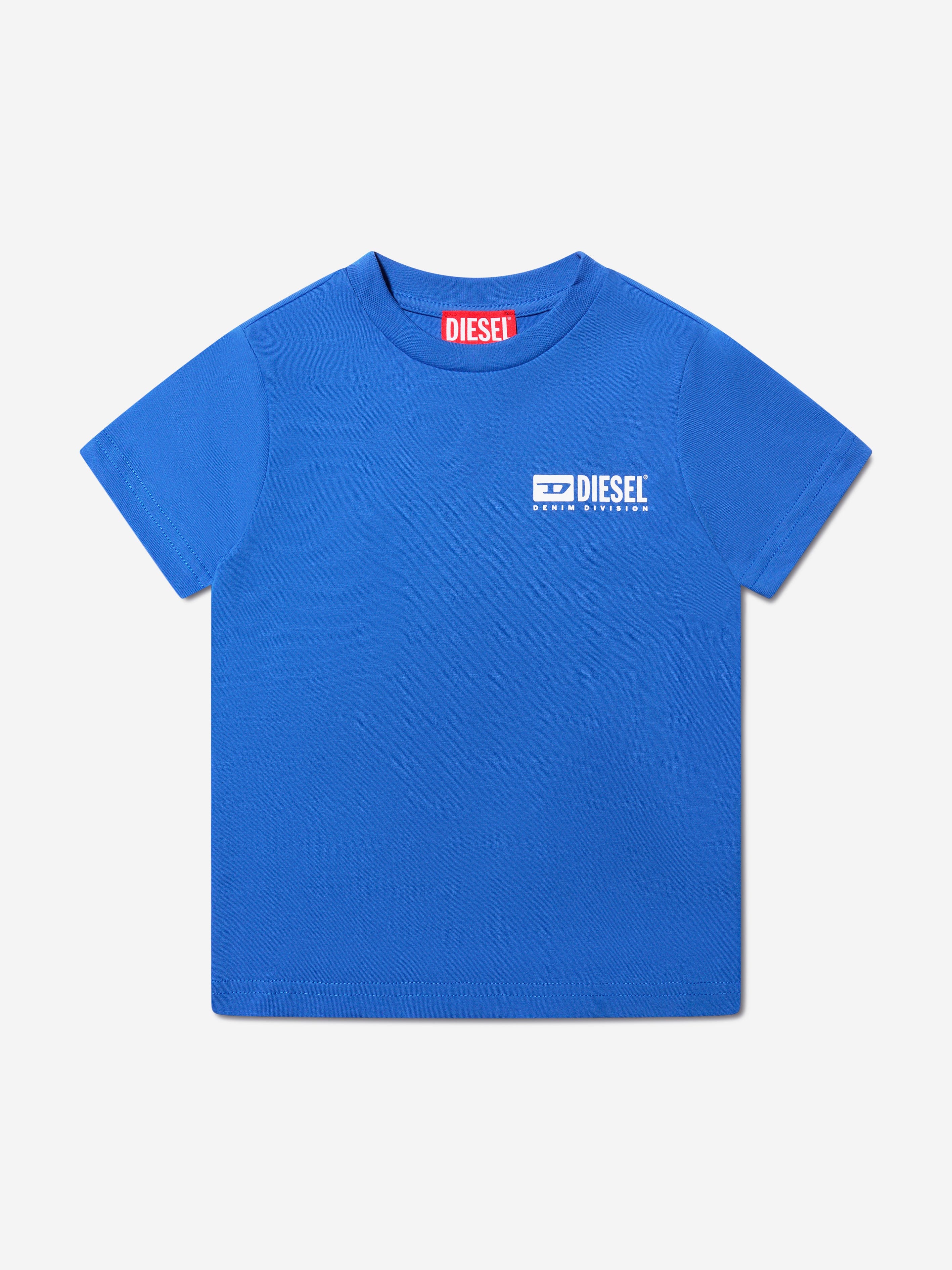 Diesel Boys Logo Print T-Shirt in Blue