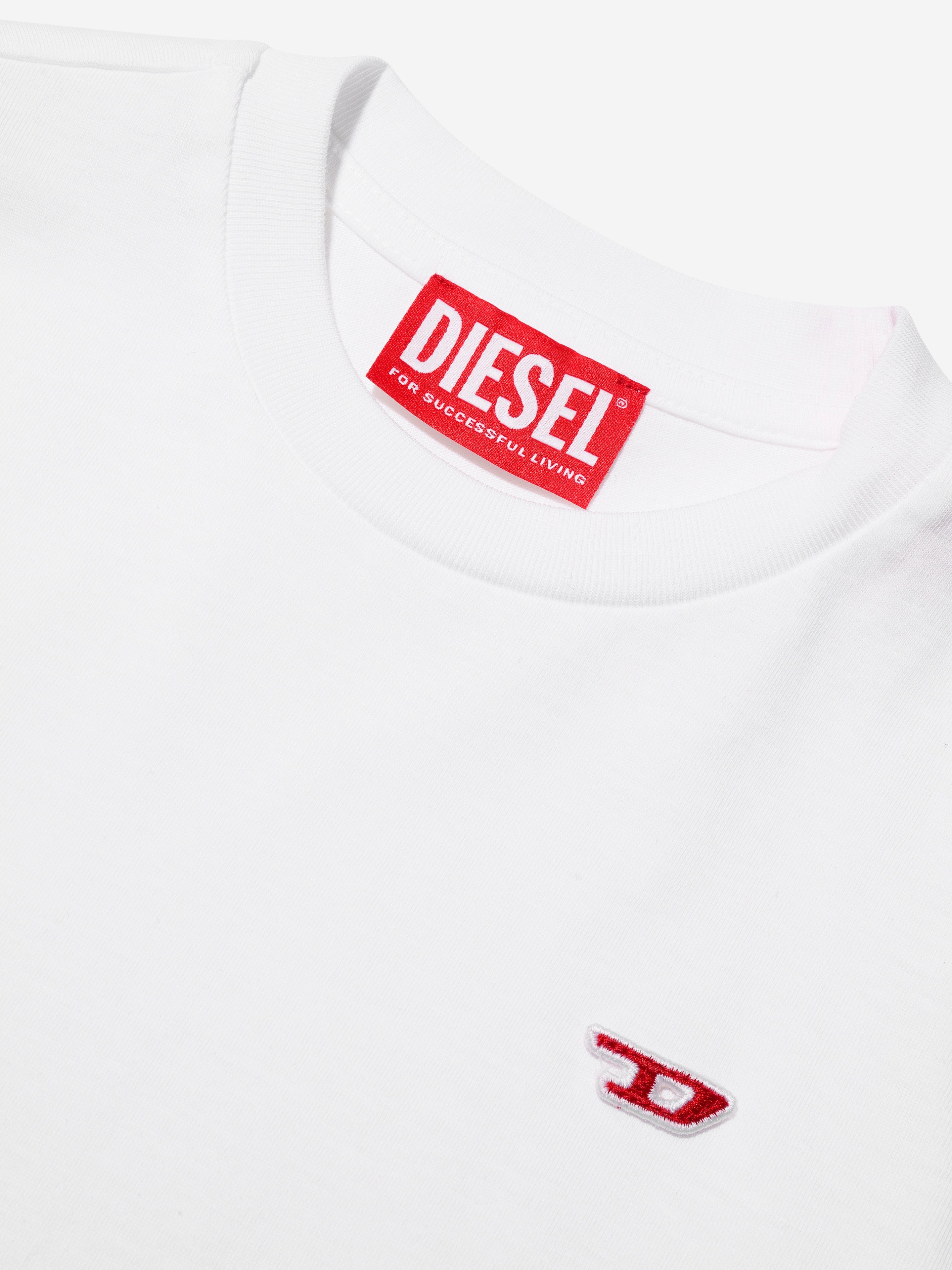 Diesel Boys Logo T-Shirt in White