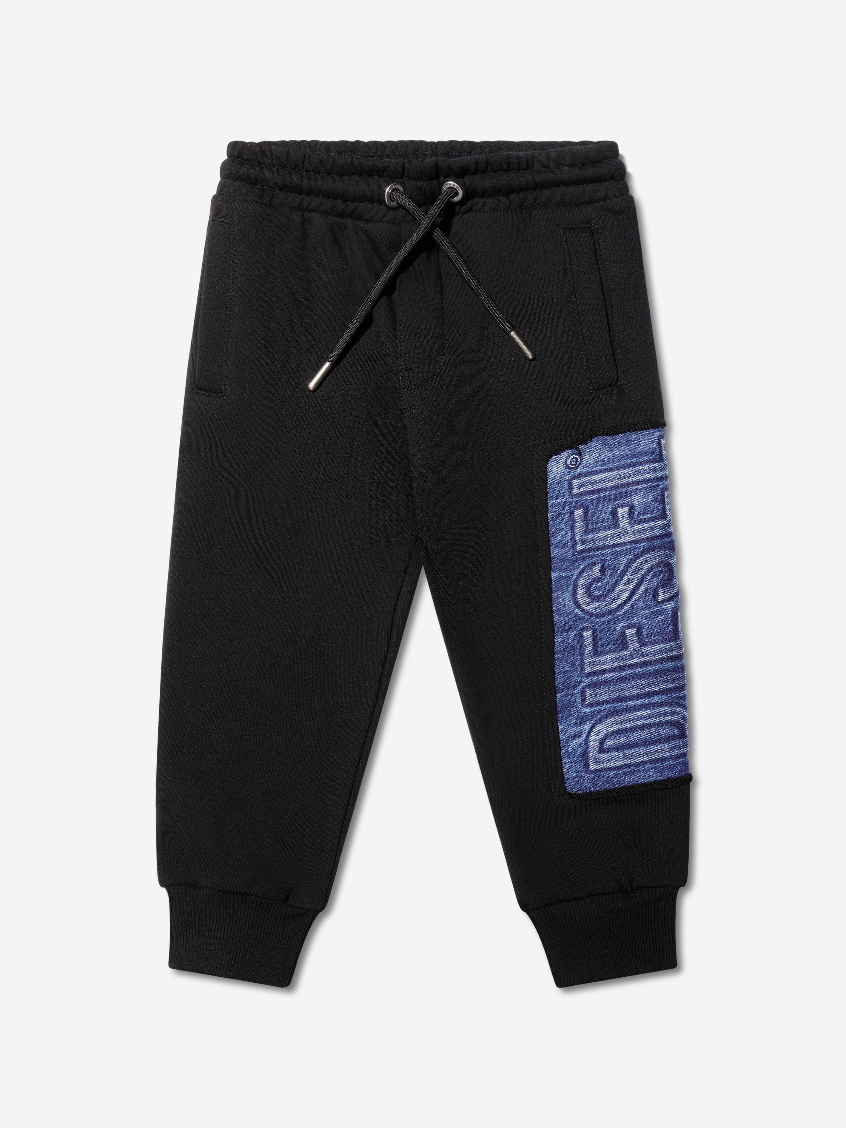 Diesel Boys Logo Joggers in Black