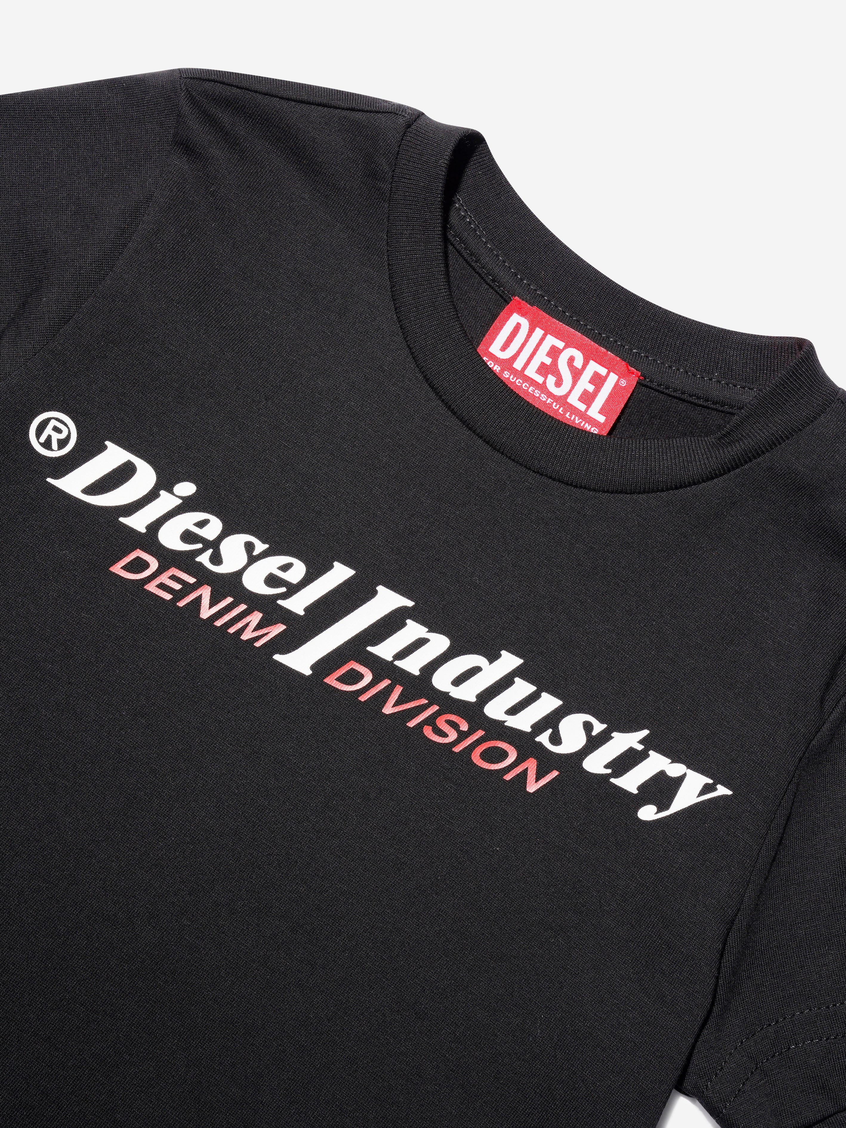 Diesel Boys Logo T-Shirt in Black