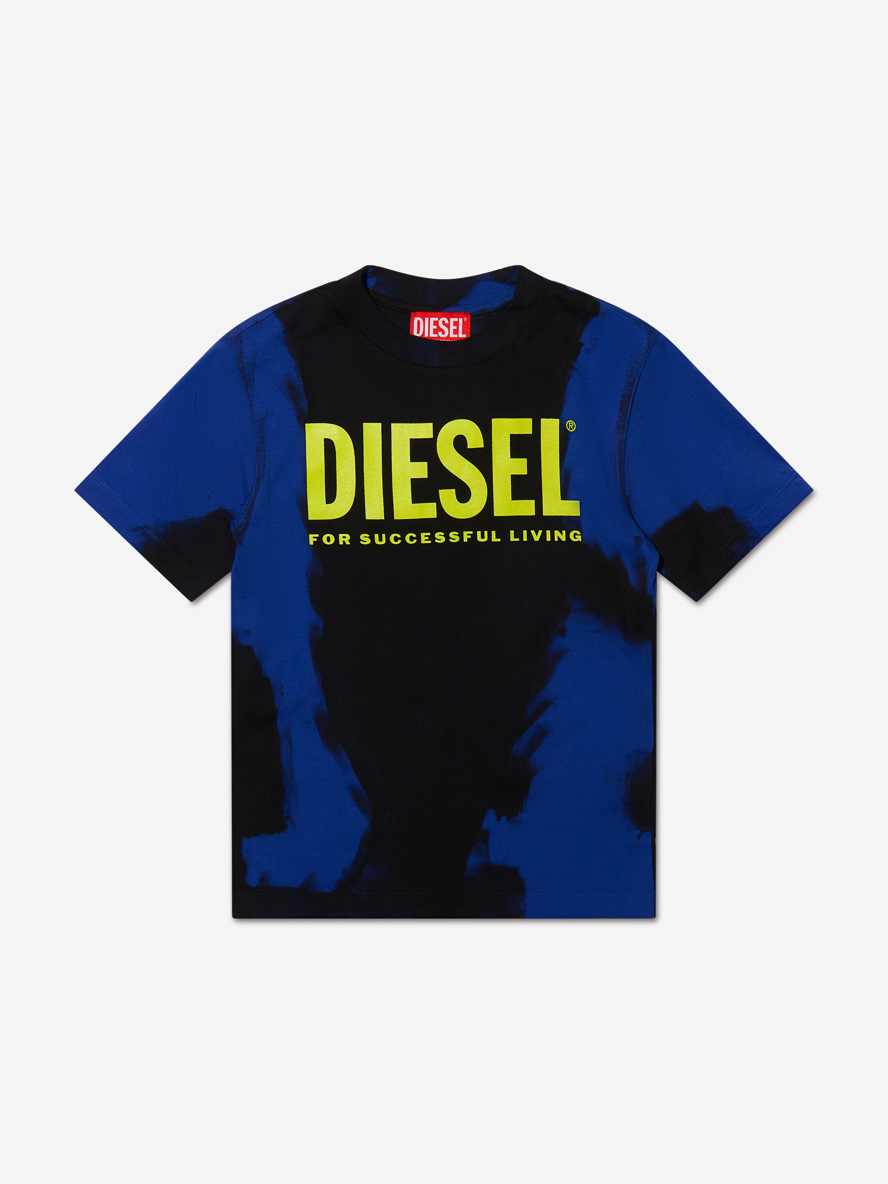 Diesel Boys Paint Effect Logo T-Shirt