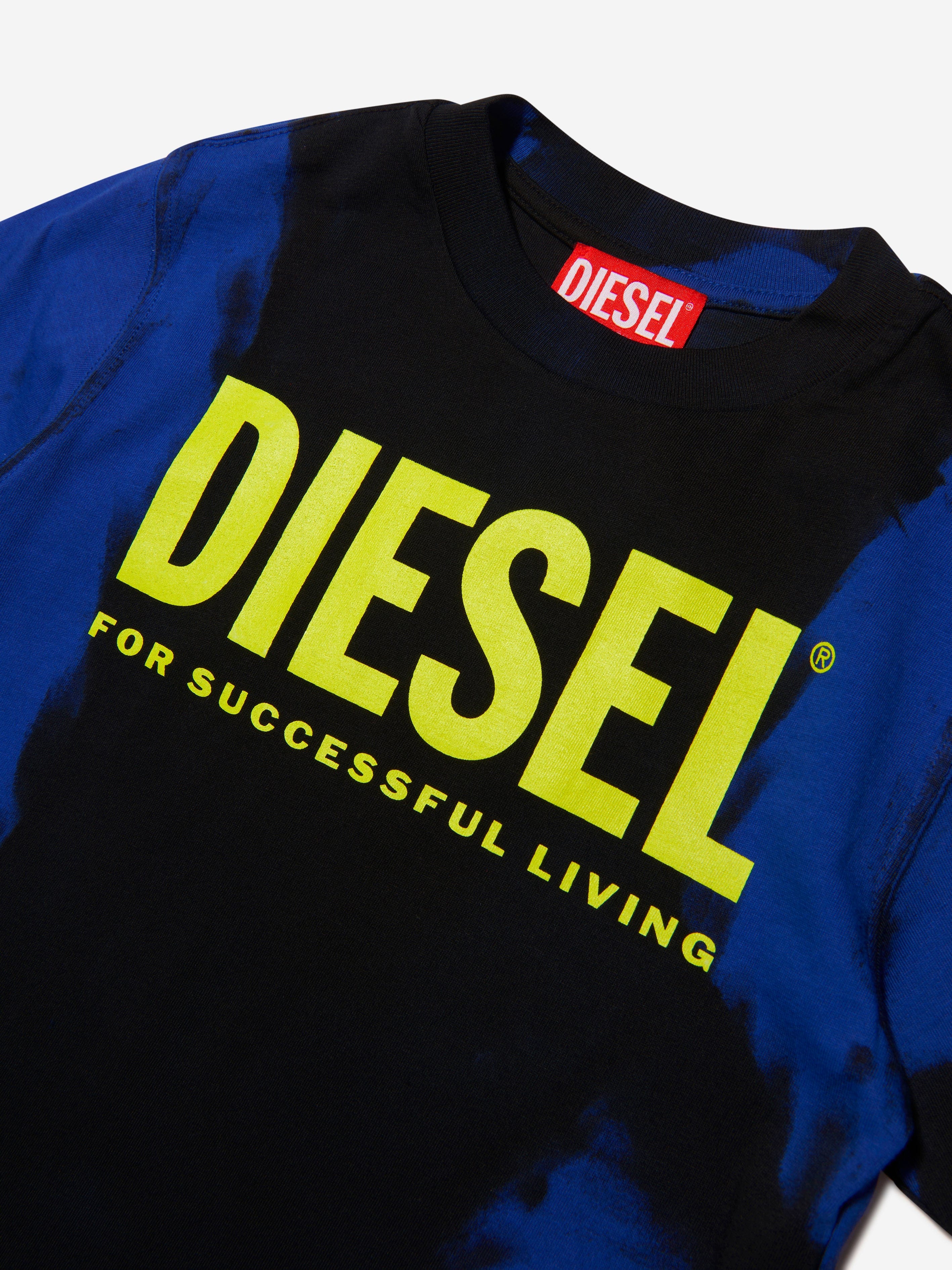 Diesel Boys Paint Effect Logo T-Shirt