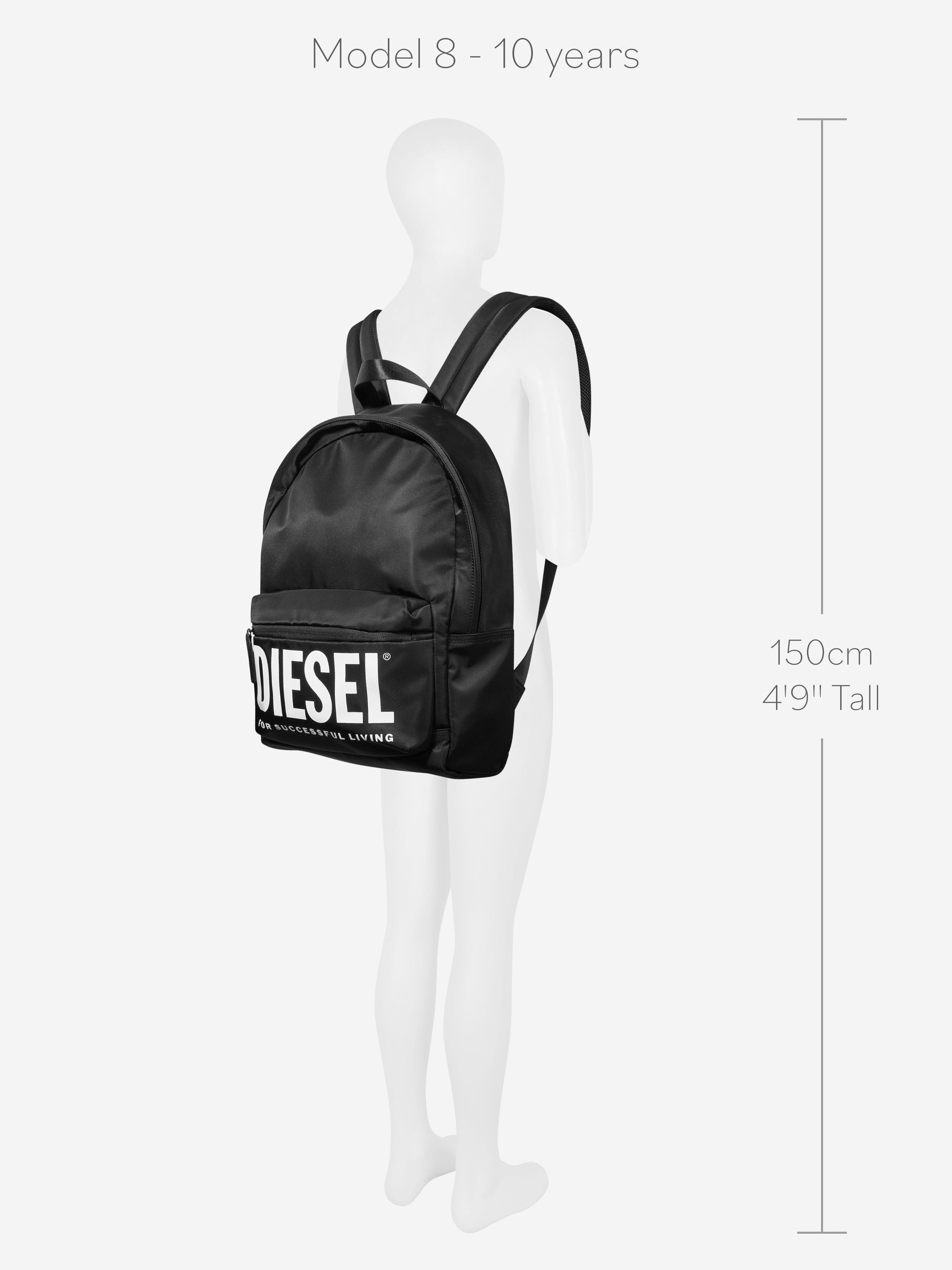 Diesel Kids Logo Print Backpack in Black