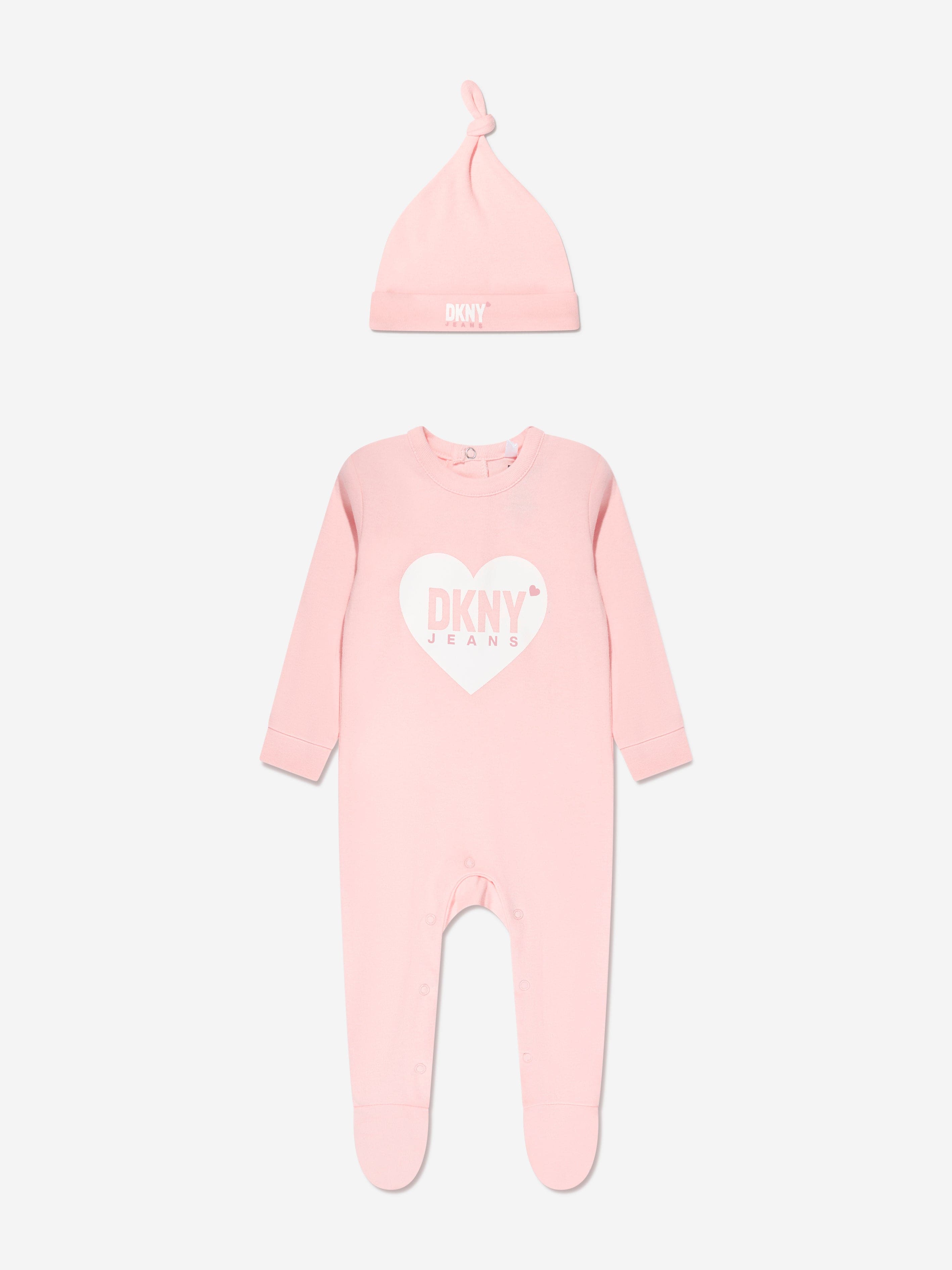 DKNY Baby Girls 2 Piece Hanging Gift Set in Pink