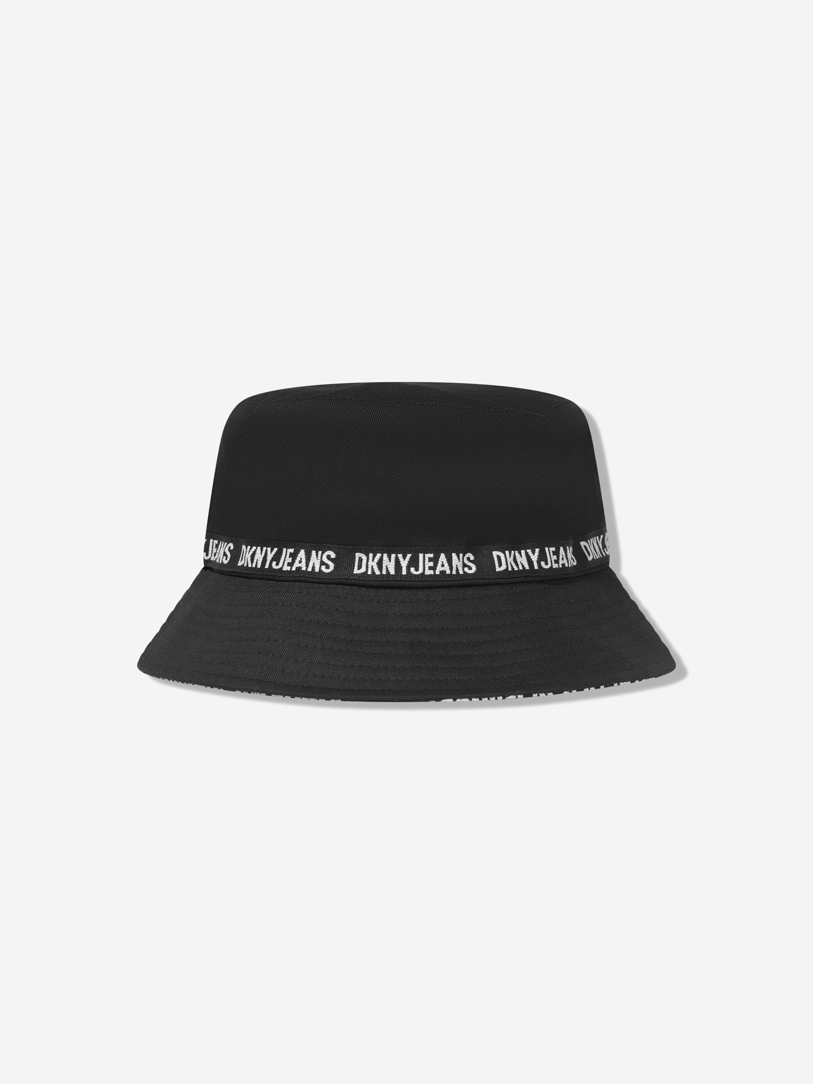 DKNY Kids Logo Bucket Hat in Black