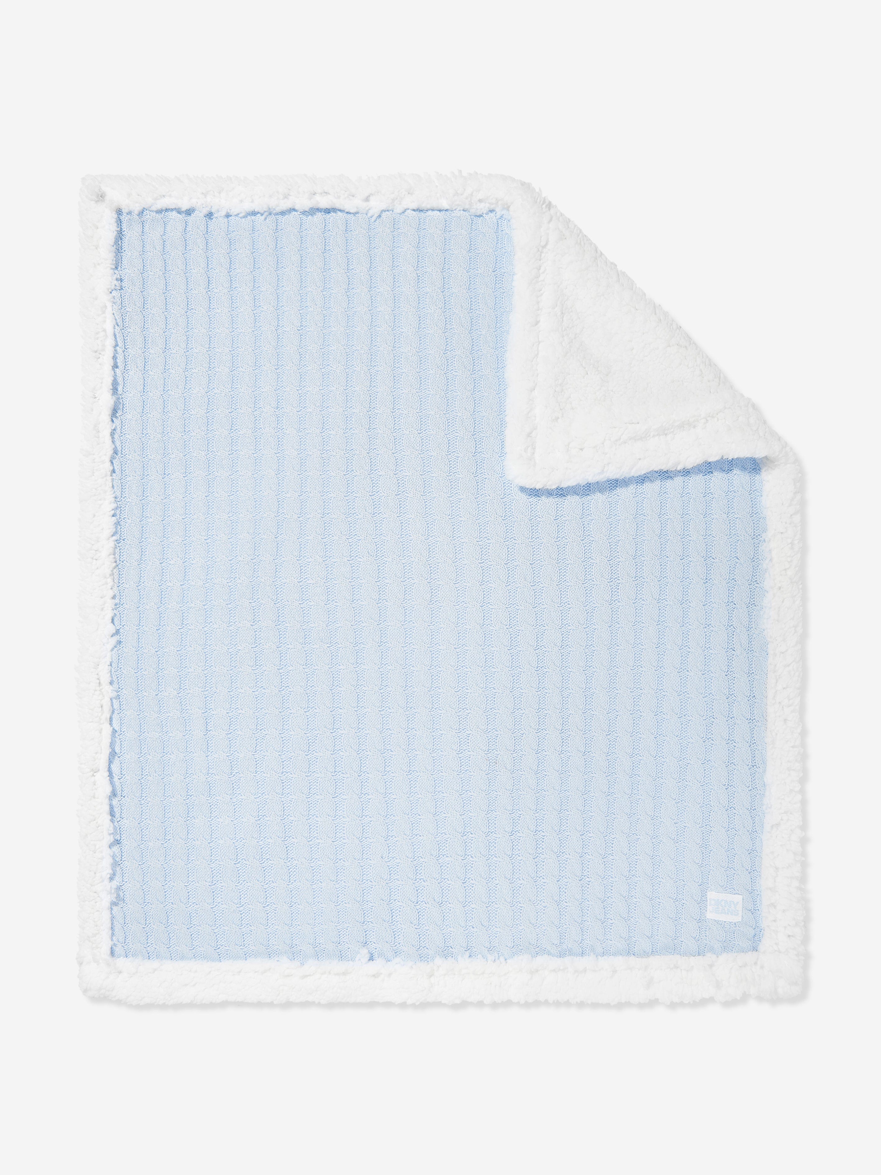 DKNY Baby Boys Sherpa Fleece Blanket in Blue (90cm)