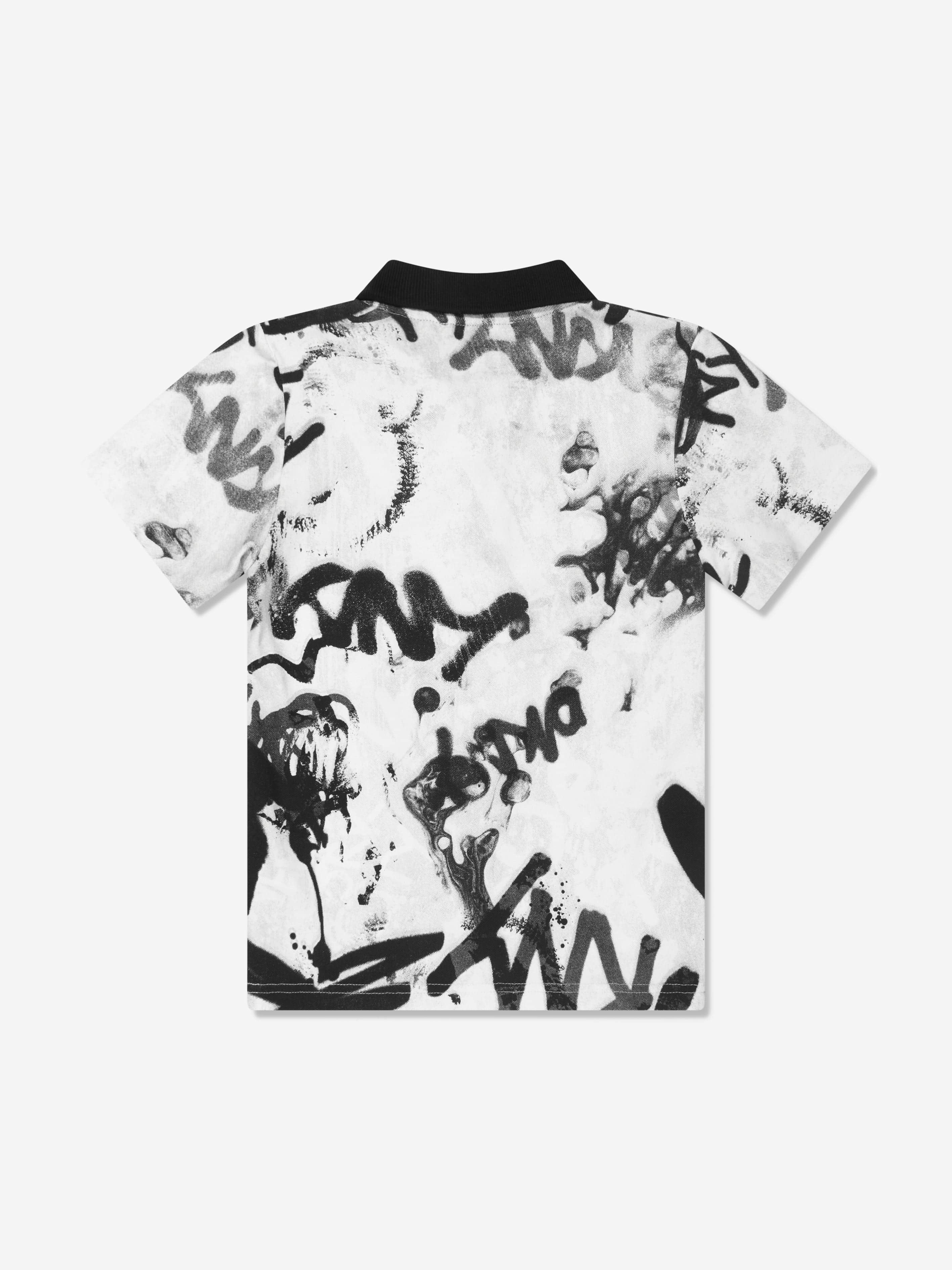 DKNY Boys Graffiti Polo Shirt in White