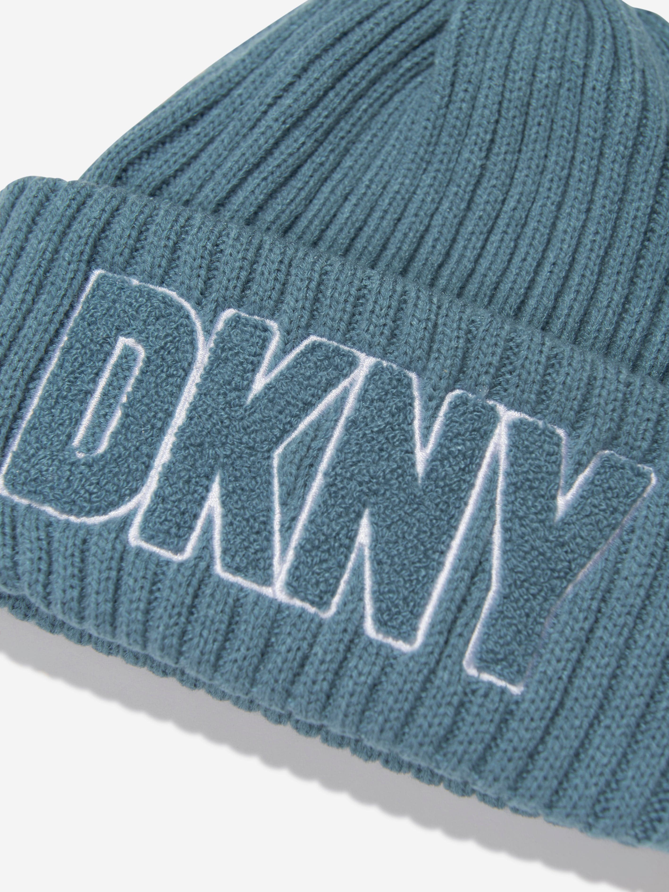 DKNY Kids Knitted Pull On Hat in Turquoise