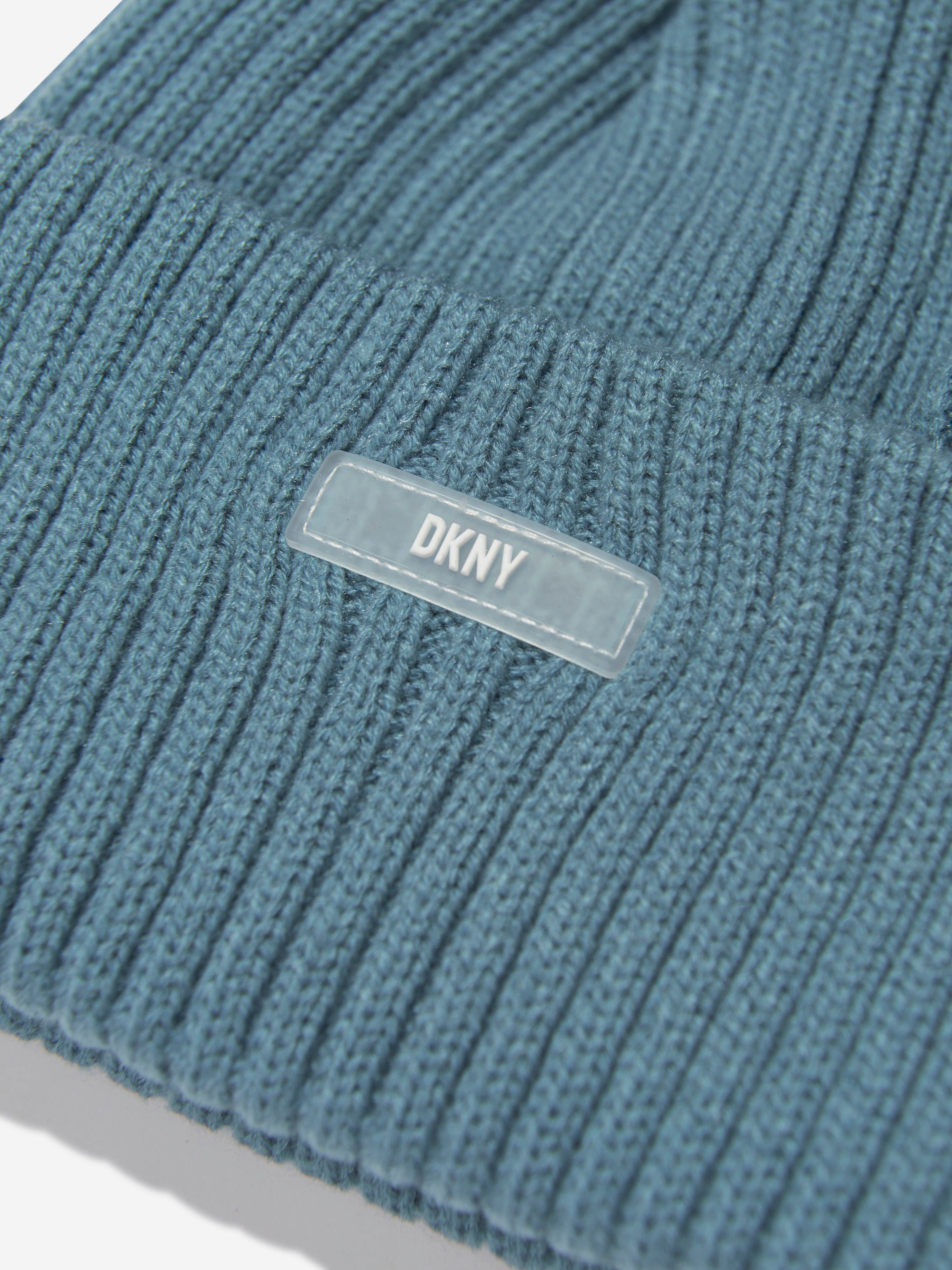 DKNY Kids Knitted Pull On Hat in Turquoise