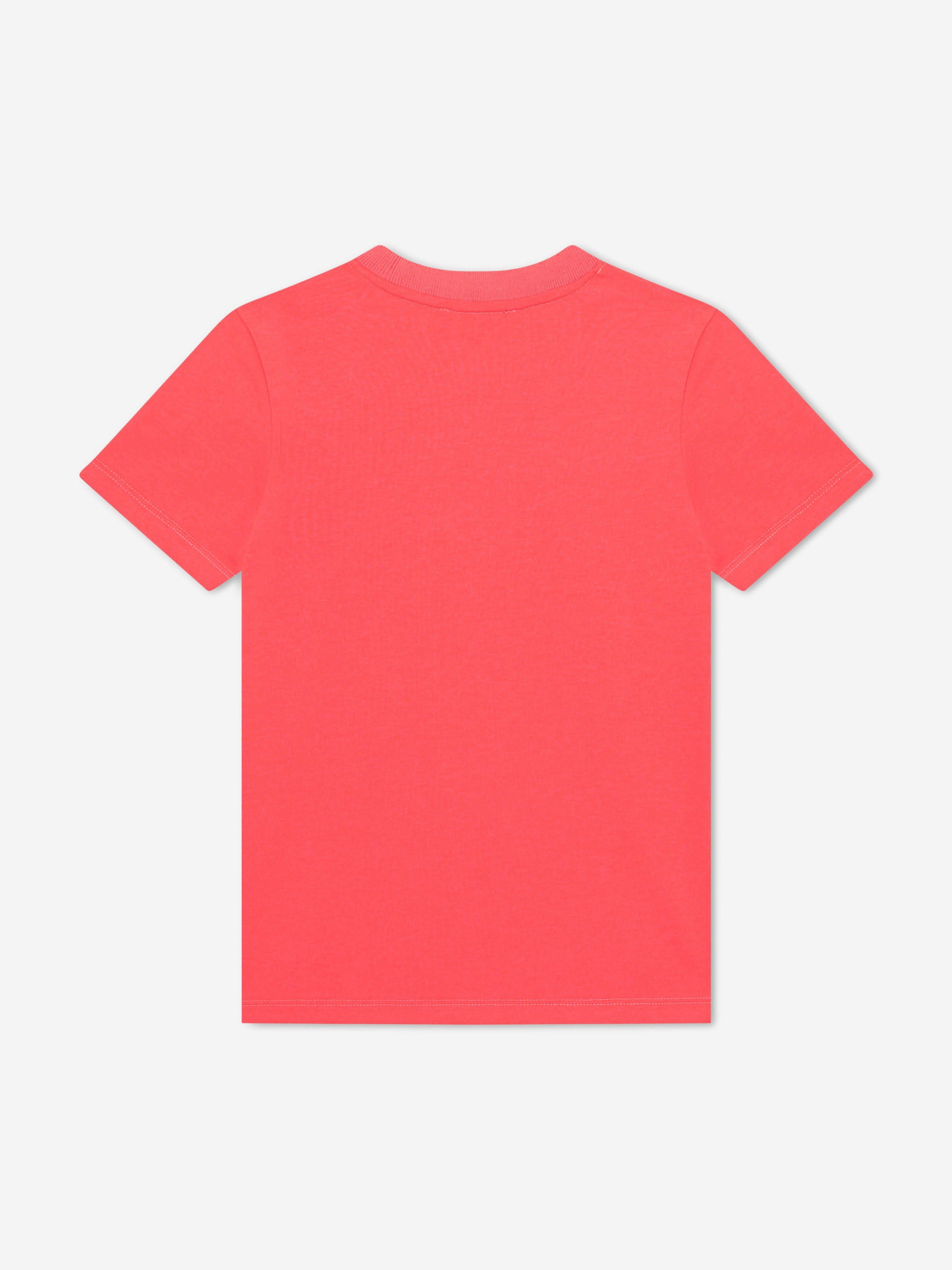 DKNY Boys Logo Print T-Shirt in Pink