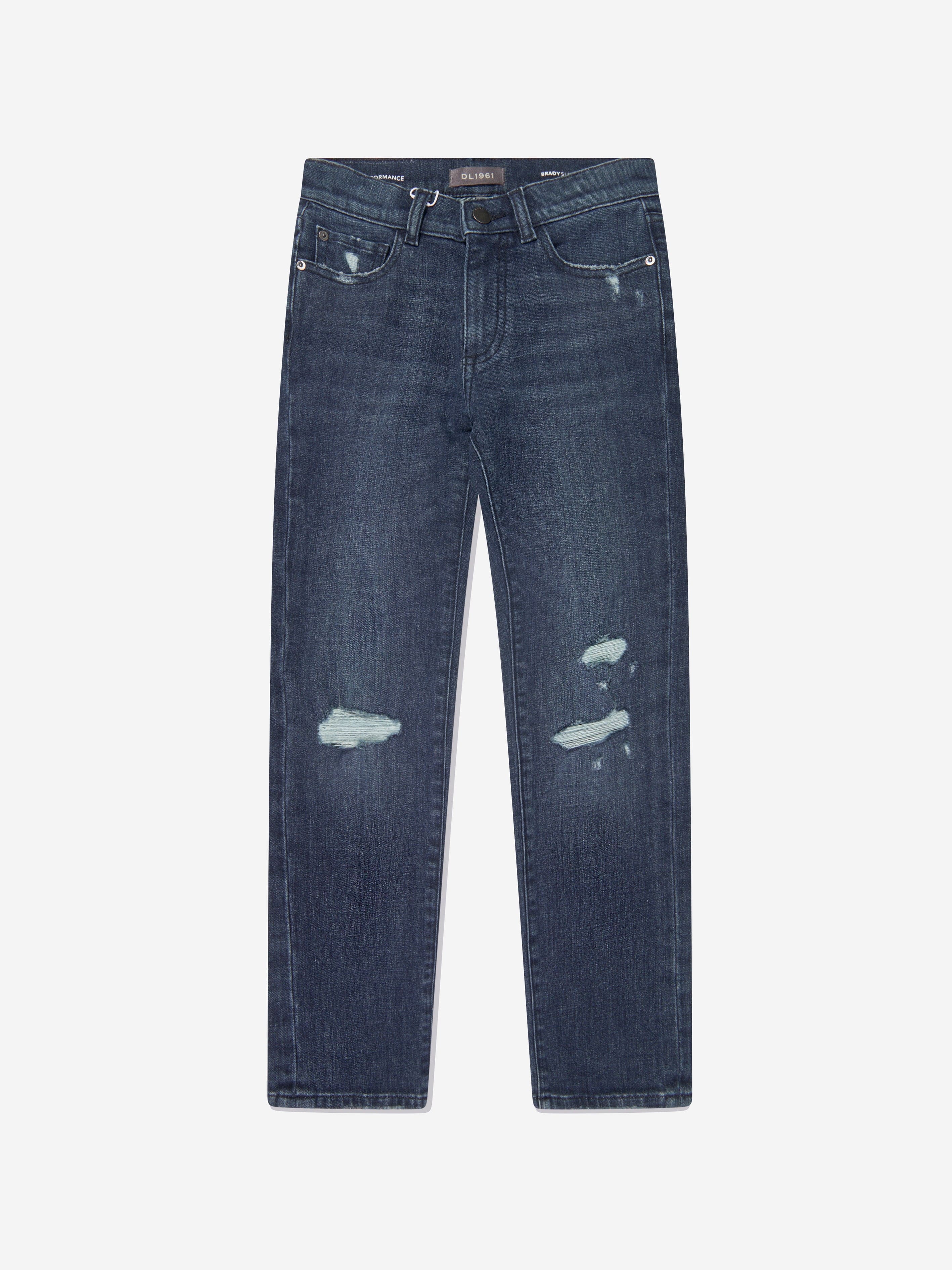 DL1961 Boys Brady Distressed Slim Jeans in Blue