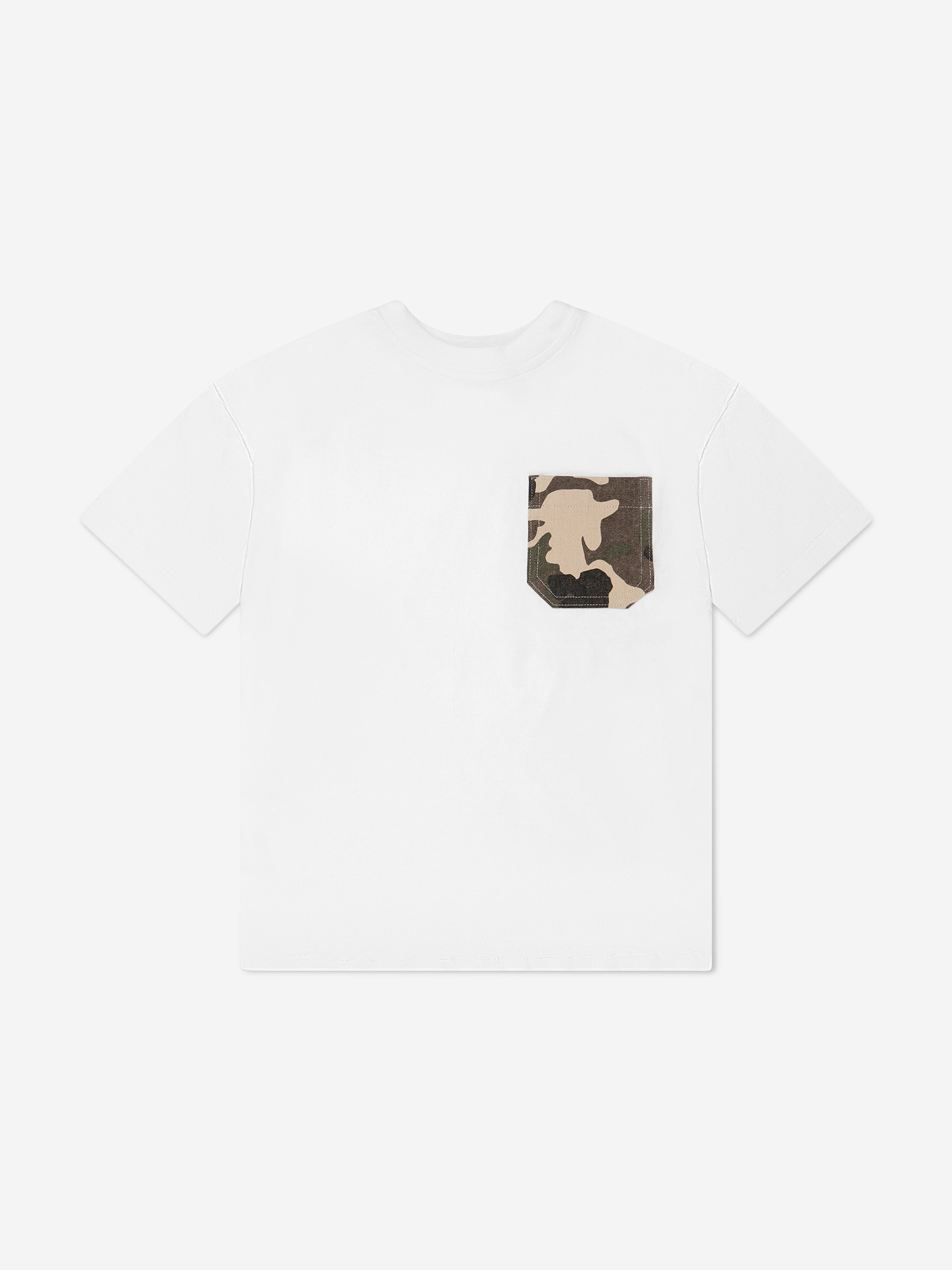 DL1961 Kids Camouflage Pocket T-Shirt in White