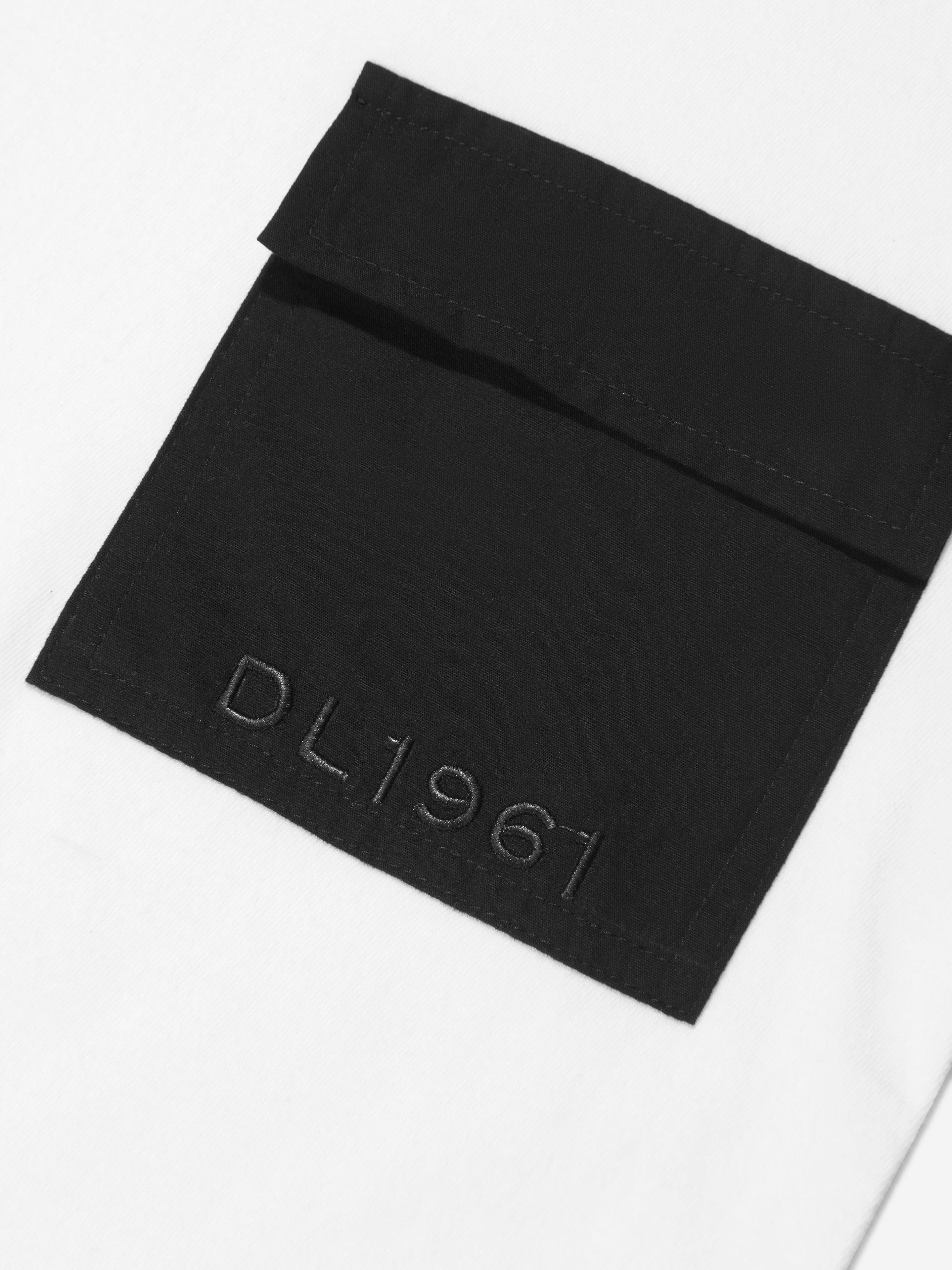 DL1961 Kids Logo Pocket T-Shirt in White