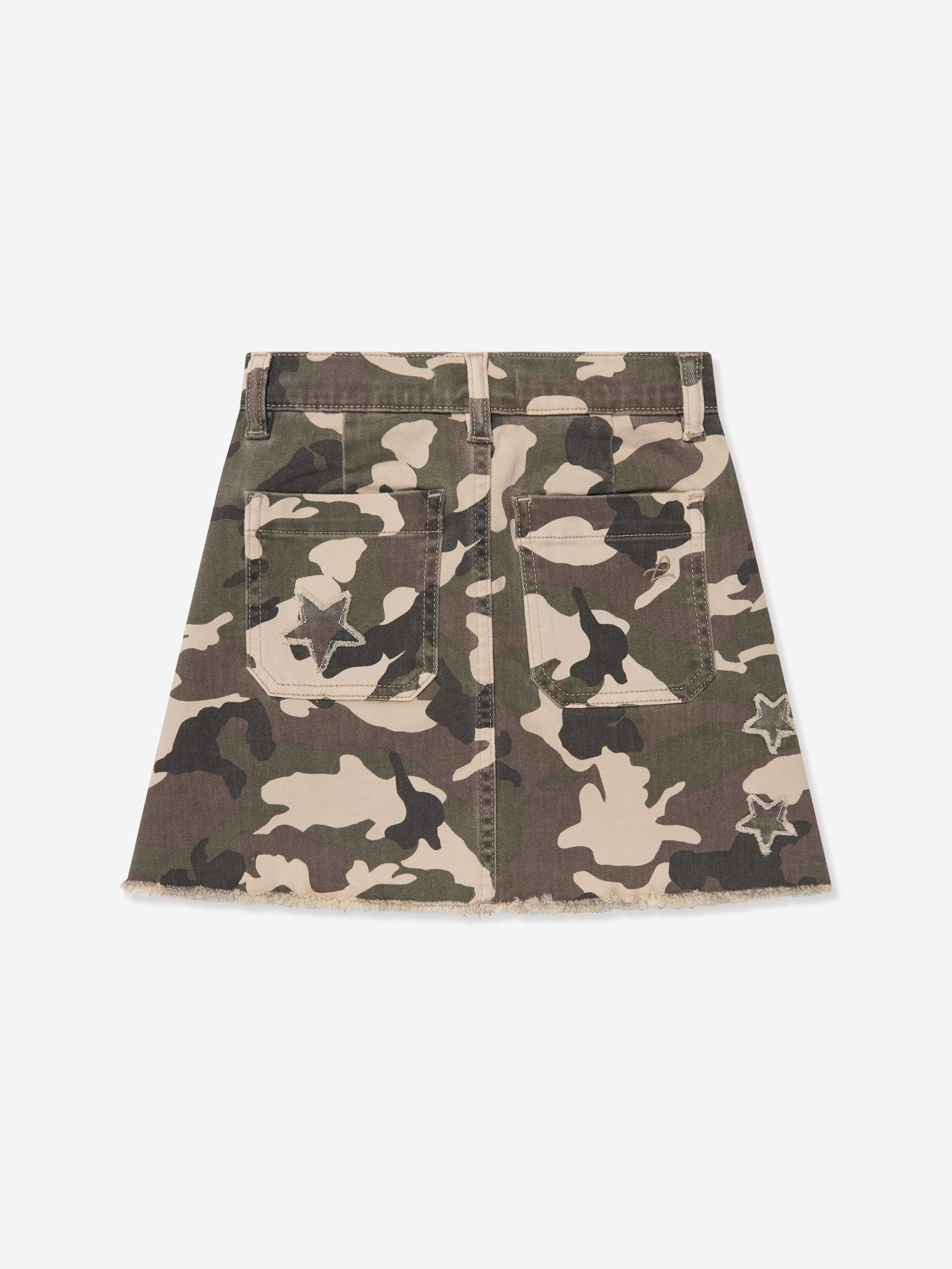 DL1961 Girls Jenny Camouflage Skirt in Green