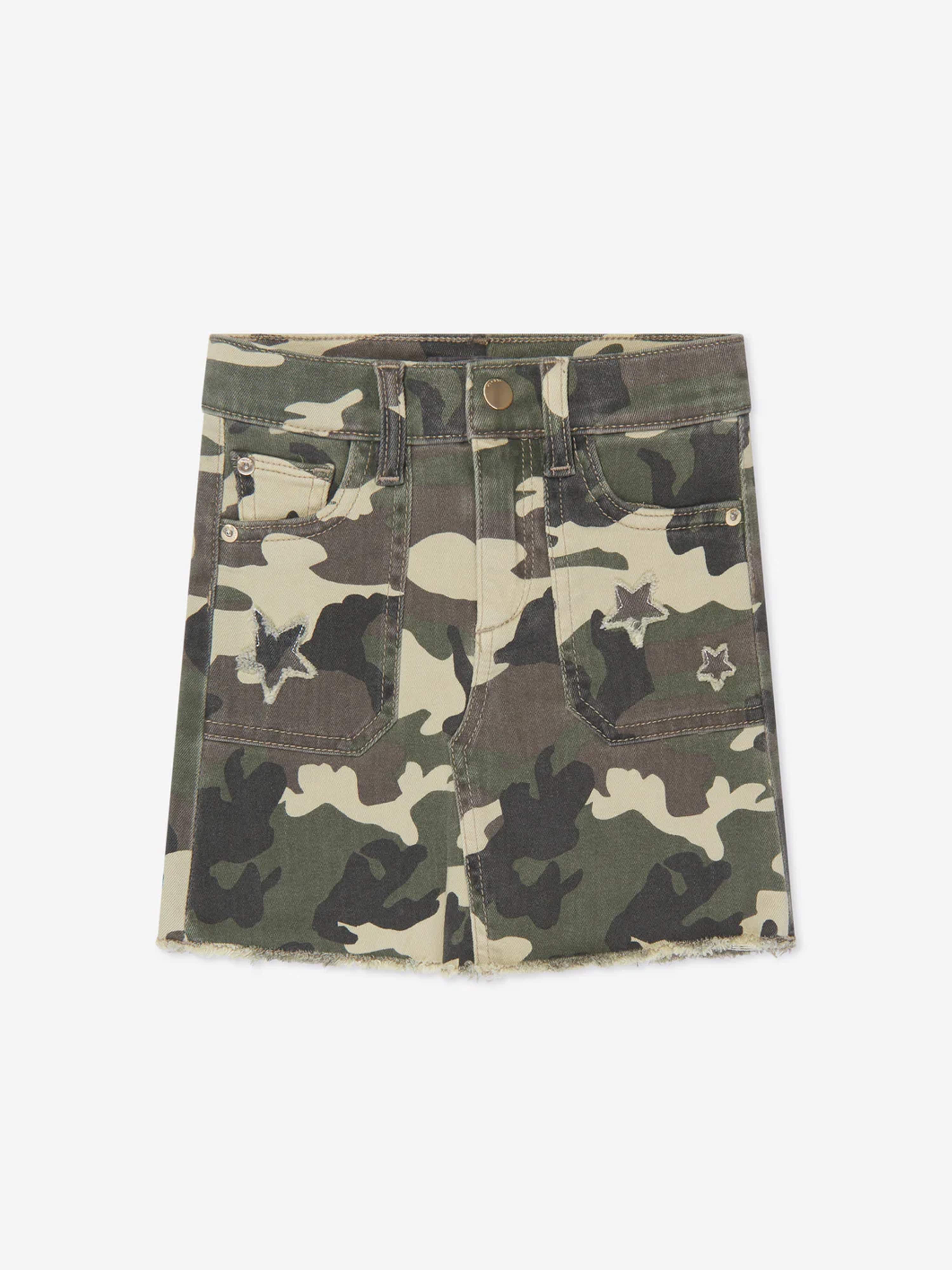 DL1961 Girls Jenny Camouflage Skirt in Green