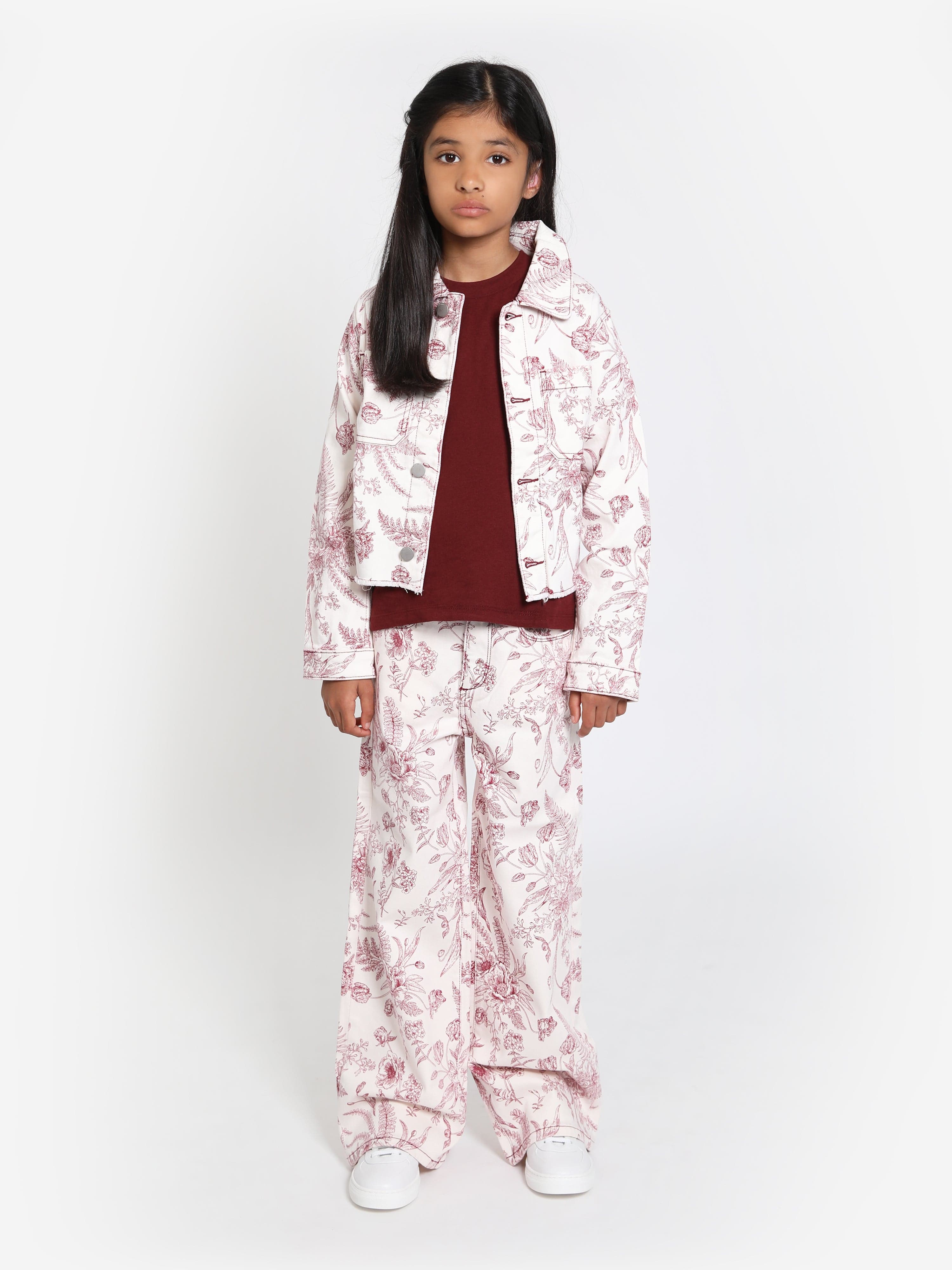 DL1961 Girls Botanical Manning Jacket in White