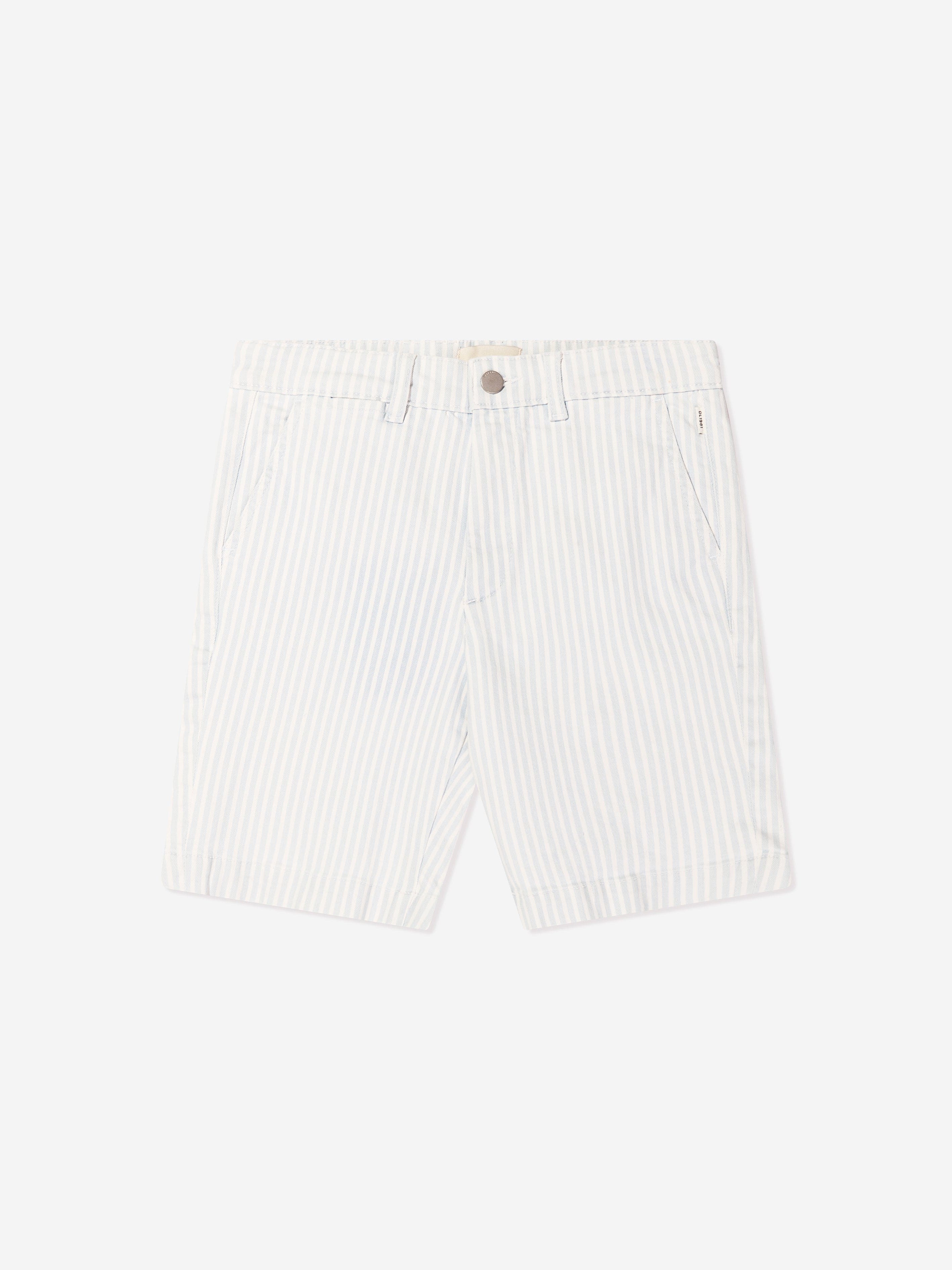 DL1961 Boys Striped Jacob Chino Shorts in Blue