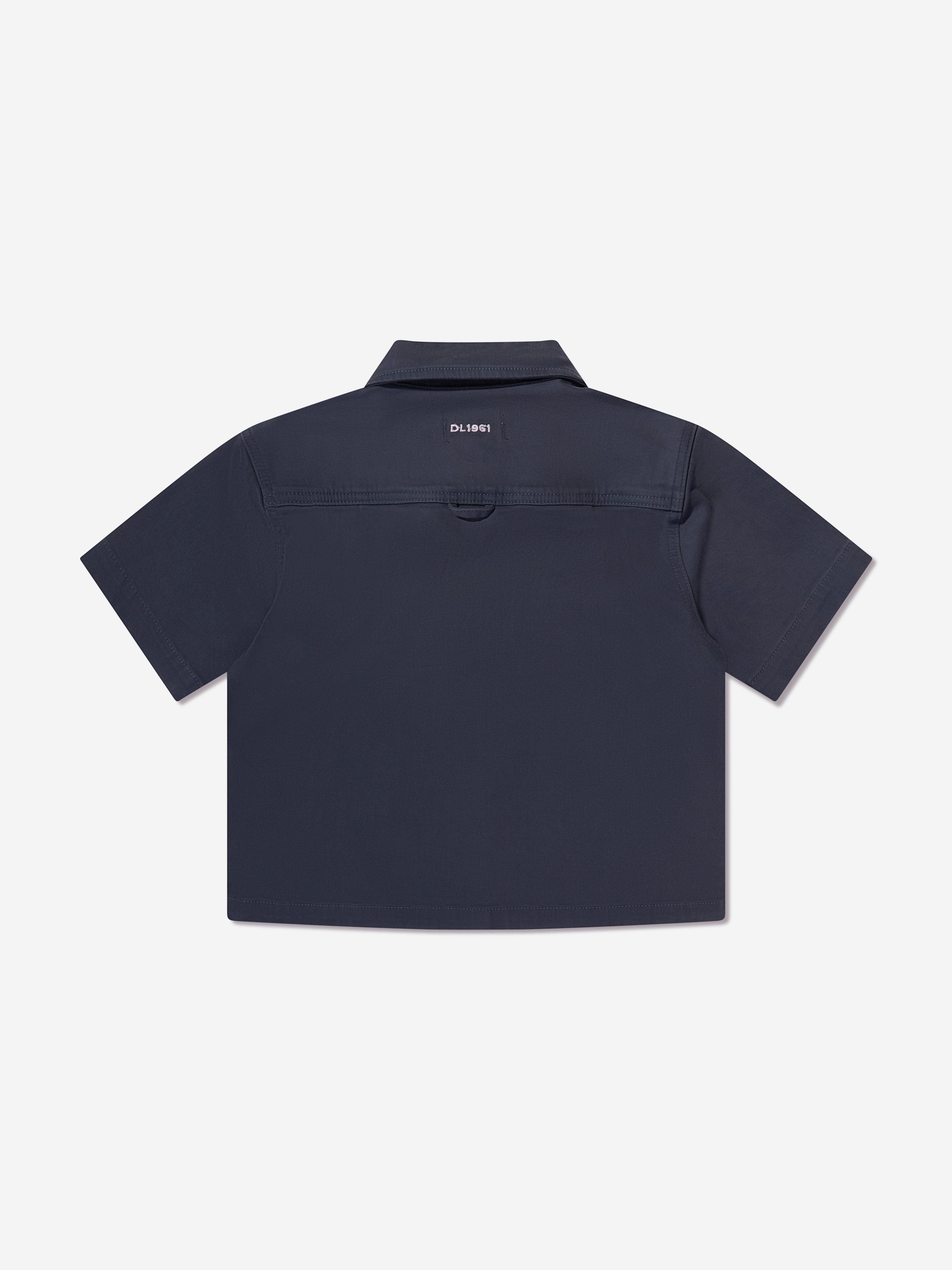 DL1961 Boys Short Sleeve Ash Shirt in Navy