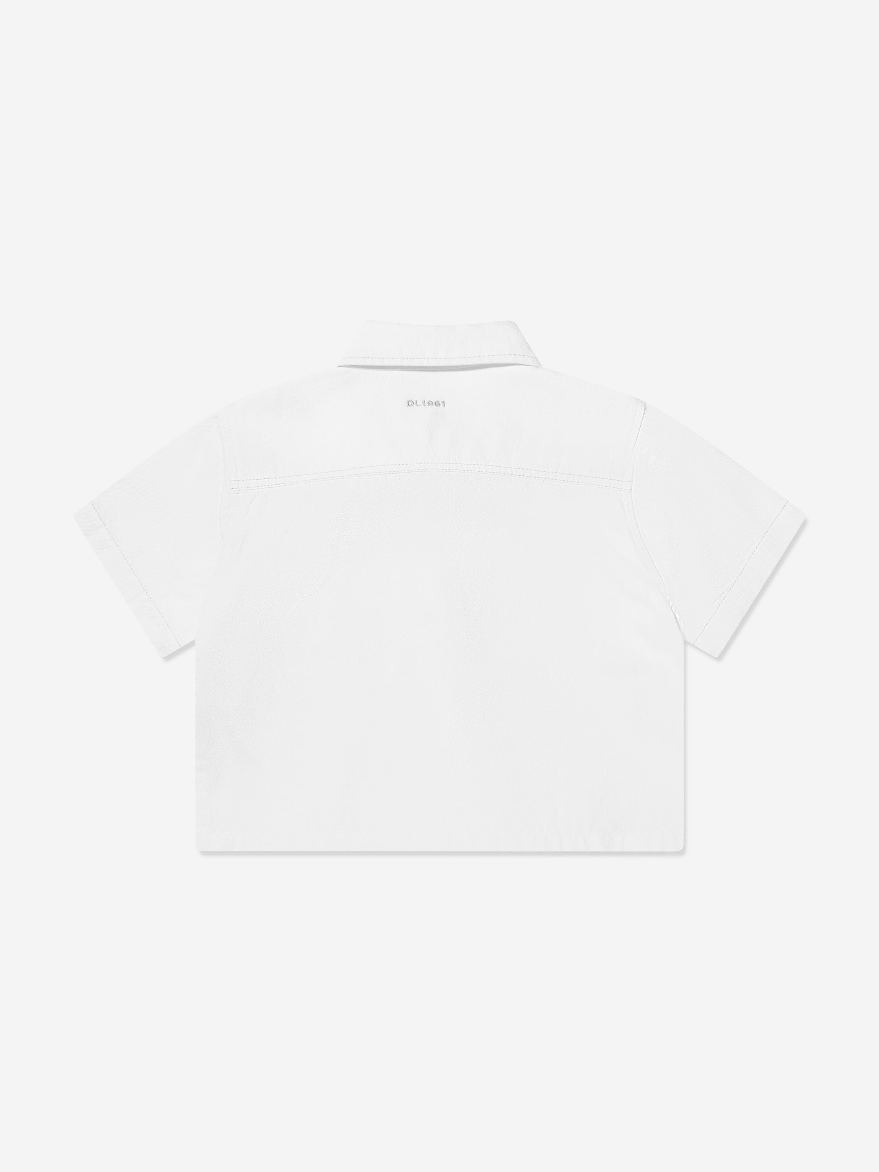 DL1961 Boys Short Sleeve Ash Shirt in White