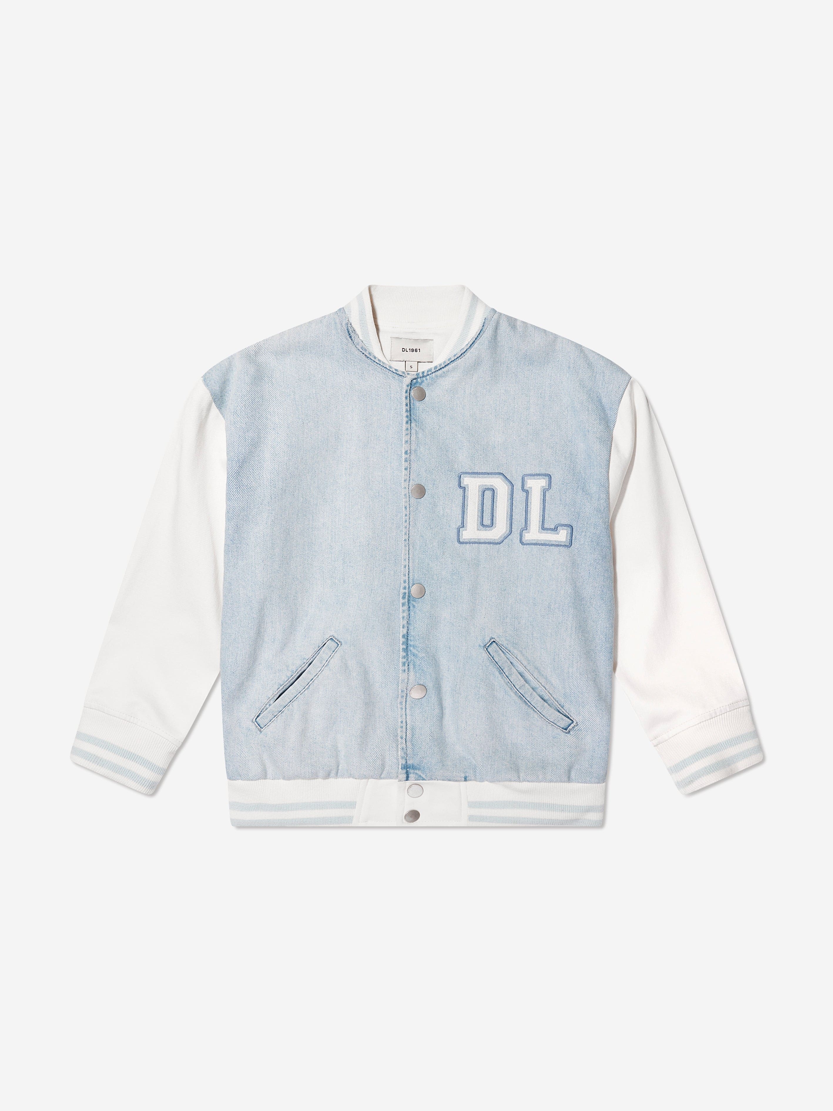 DL1961 Kids Denim Bomber Jacket in Blue