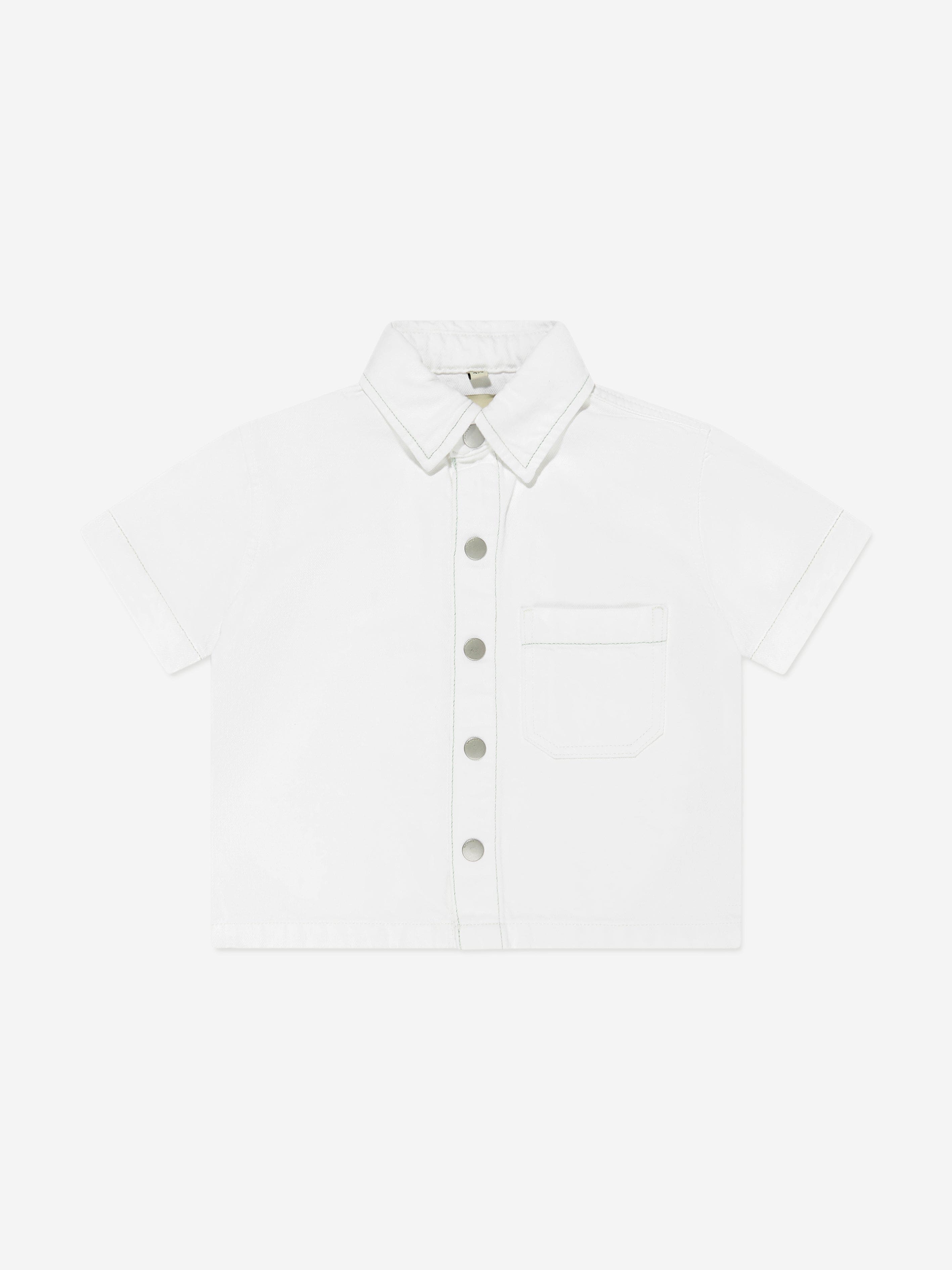 DL1961 Boys Short Sleeve Ash Shirt in White