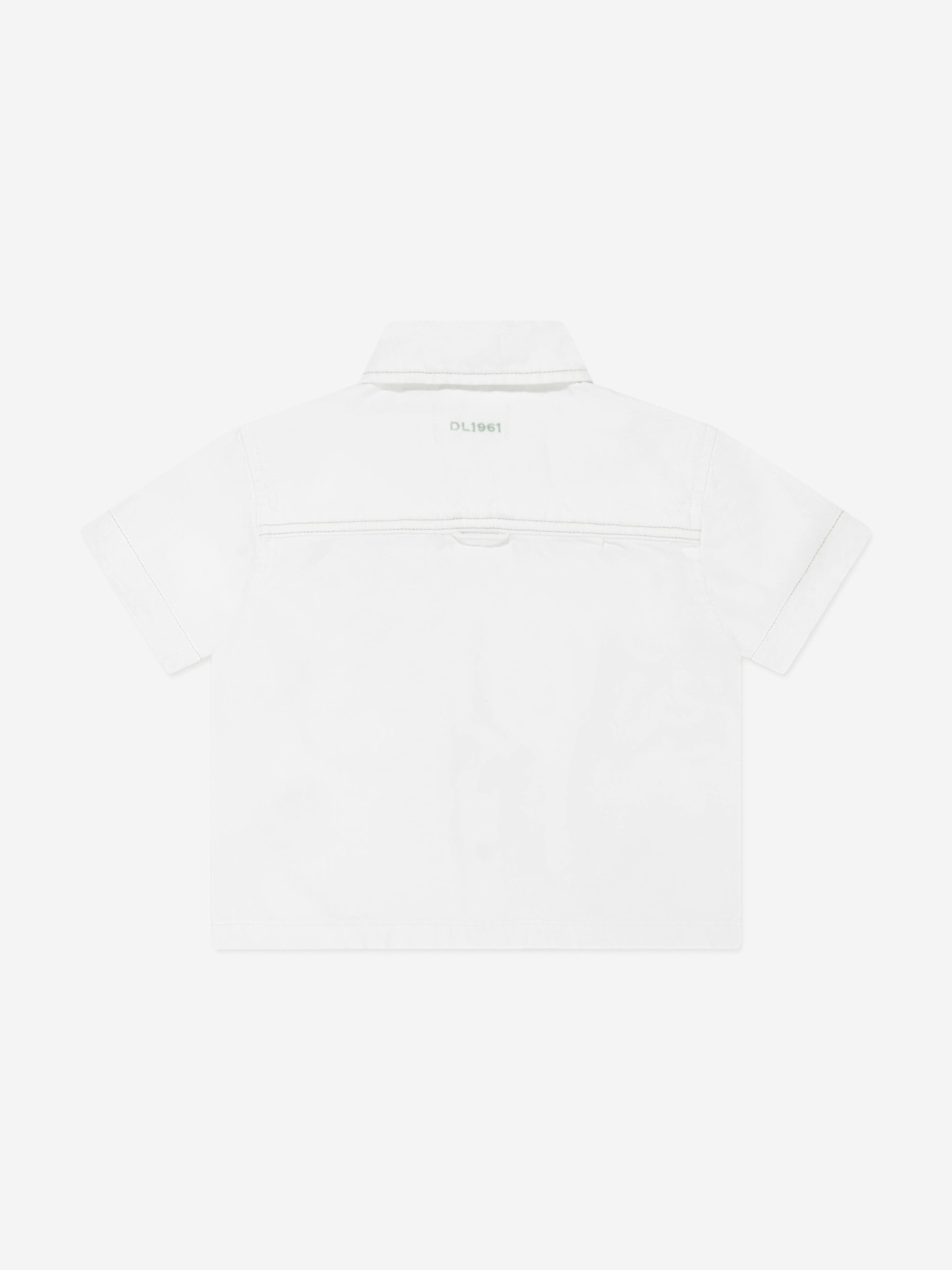 DL1961 Boys Short Sleeve Ash Shirt in White