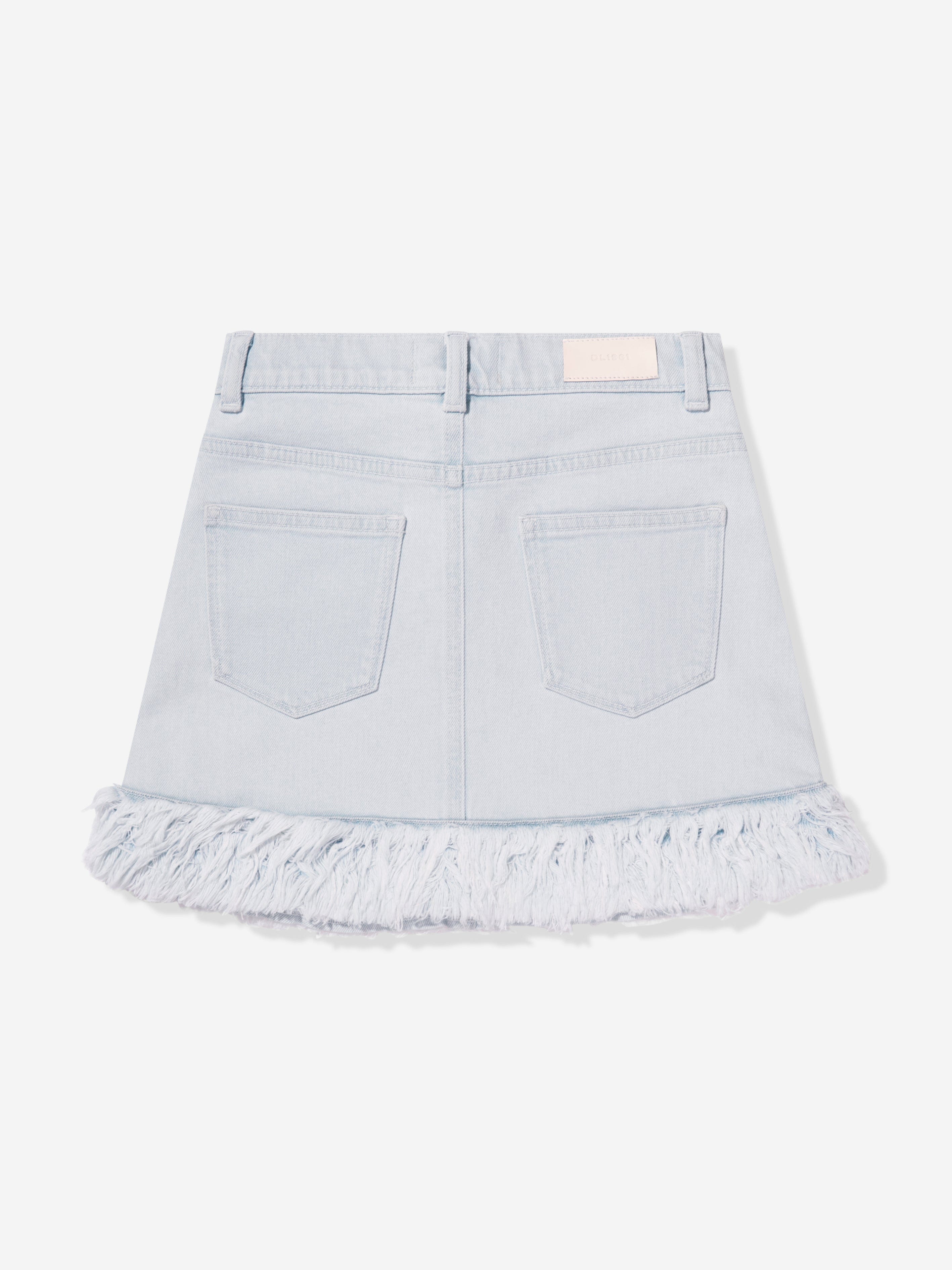 DL1961 Girls Jenny Denim Fur Mini Skirt in Blue