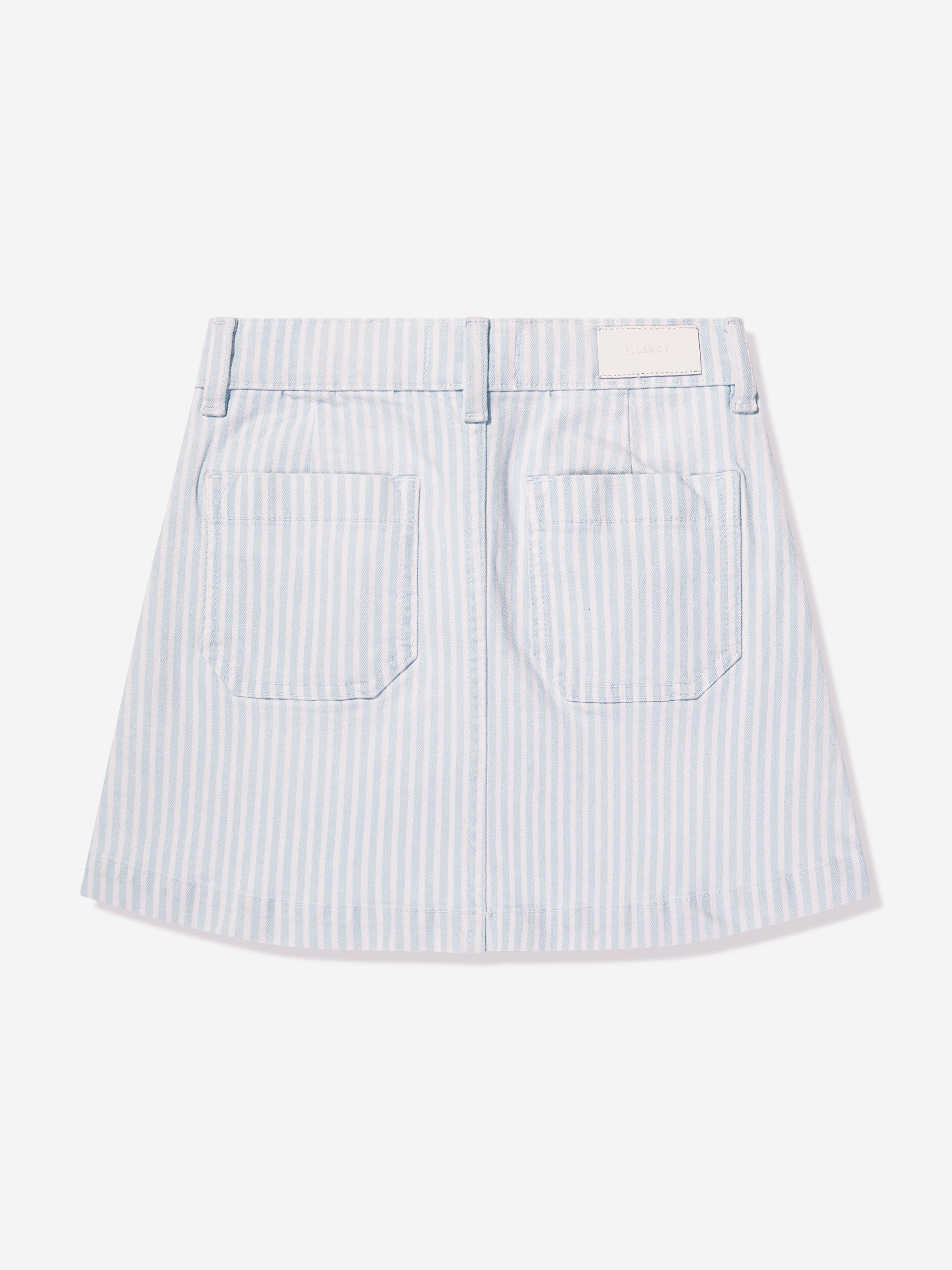 DL1961 Girls Jenny Striped Mini Skirt in Blue