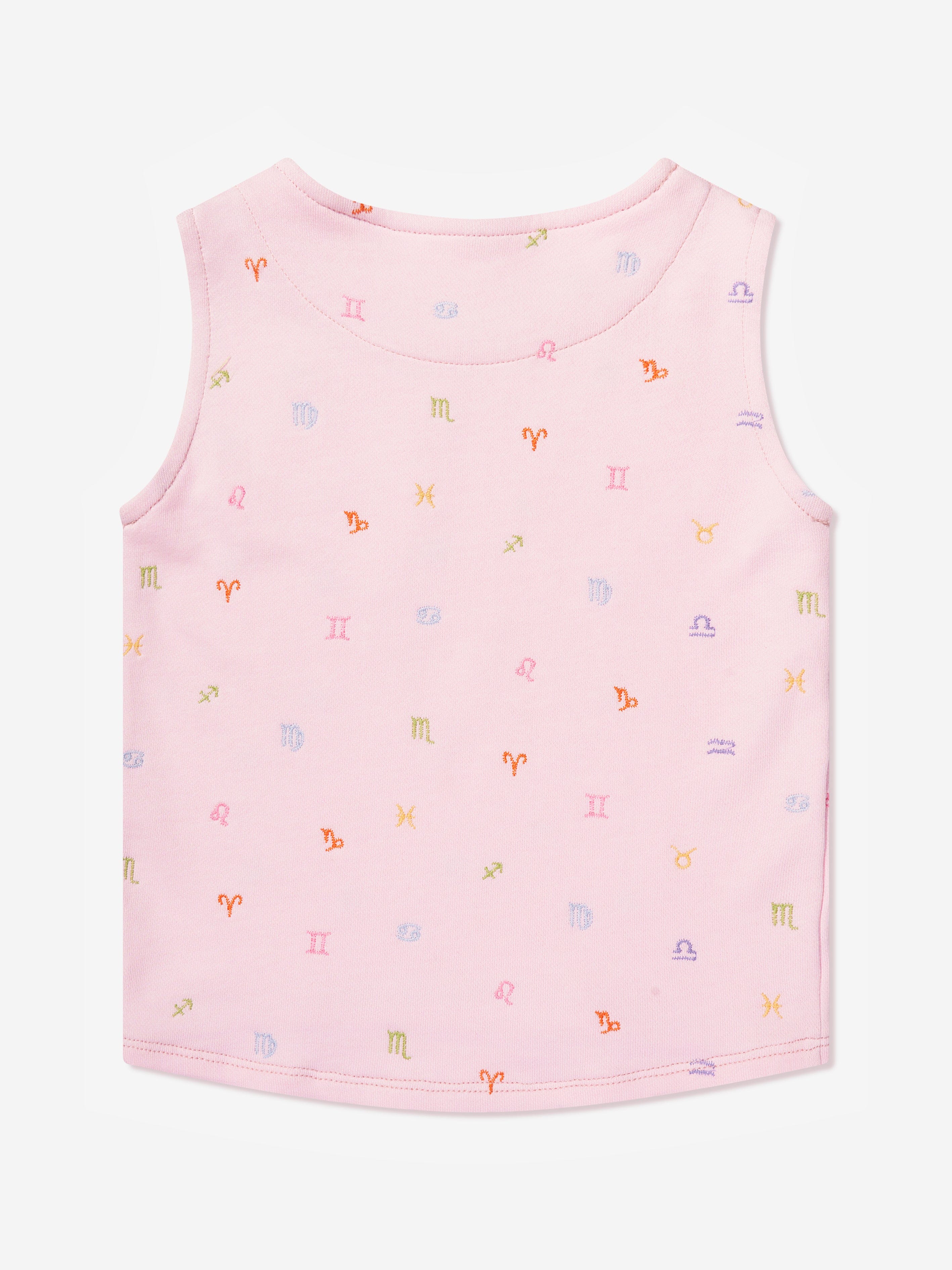 DL1961 Girls Marcie Star Signs Tank Top in Pink